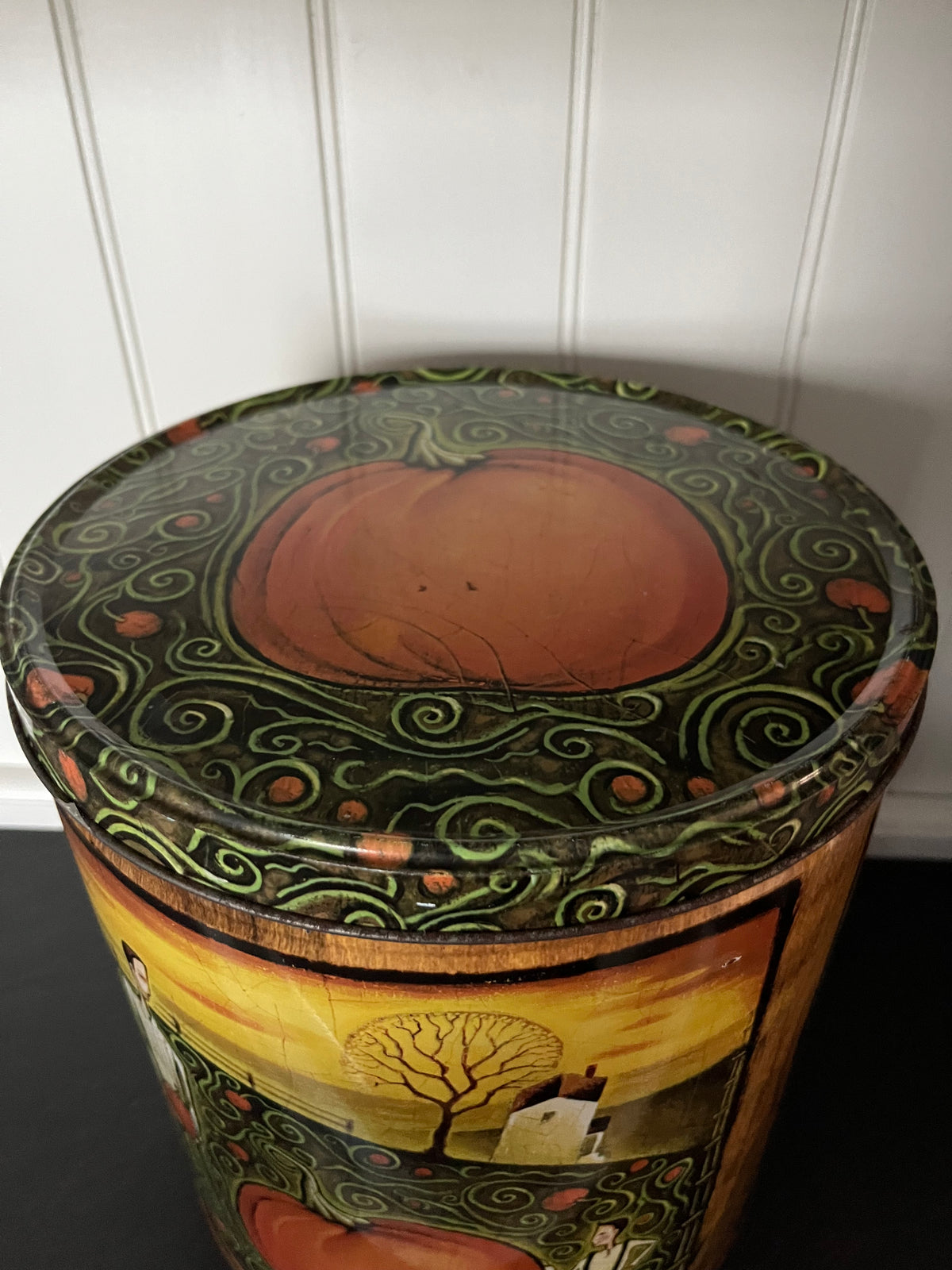 Tim Zeltner Pumpkin Harvest Popcorn Tin Bucket – Ex Large The Popcorn Factory 3.5 Gallon Halloween Fall Storage Tin