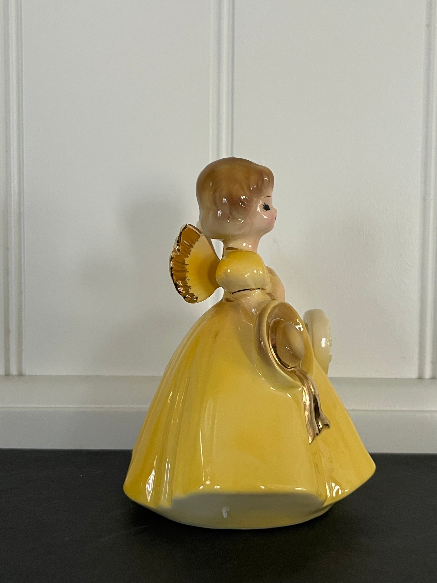 Vintage 1970s Josef Originals Age 8 Birthday Angel Figurine – Yellow Dress Porcelain Girl – Japan Ceramic Birthday Keepsake