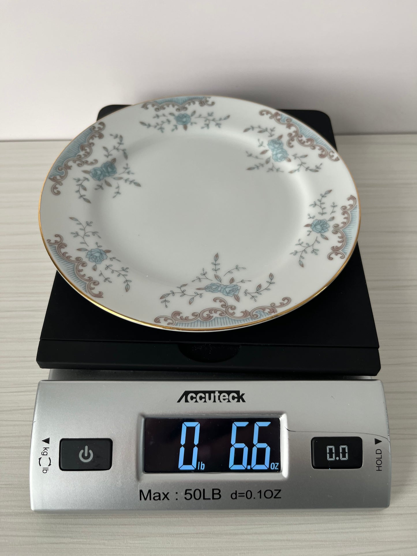 1980s Mikasa “Seville” 5303 Bread & Butter / Dessert Plate – 6.5” Fine China – Blue & Silver Floral – Made in Japan