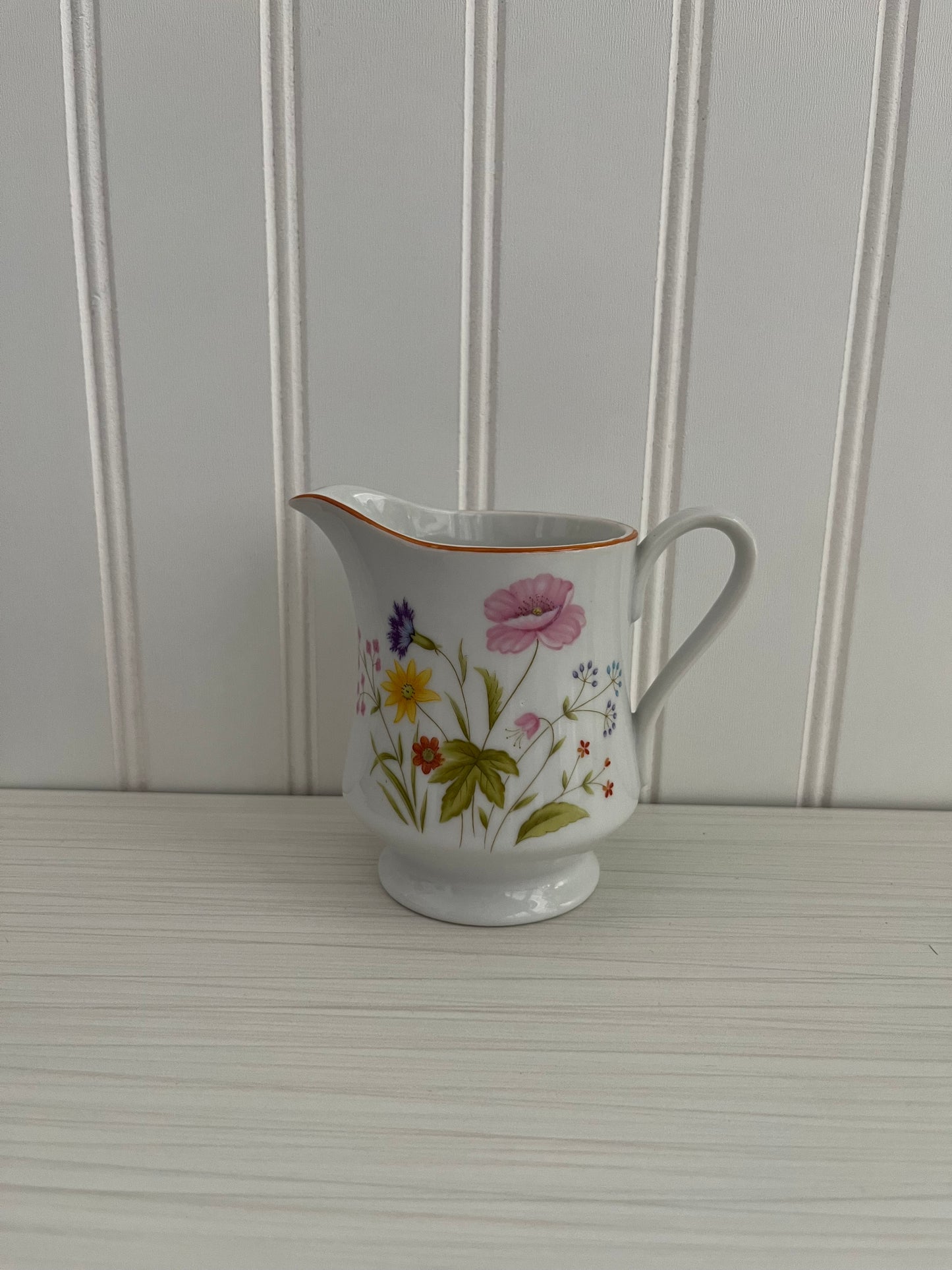 Vintage 1980’s Mikasa Stratford Porcelain China Floral Summer Melody Nita Handled Creamer