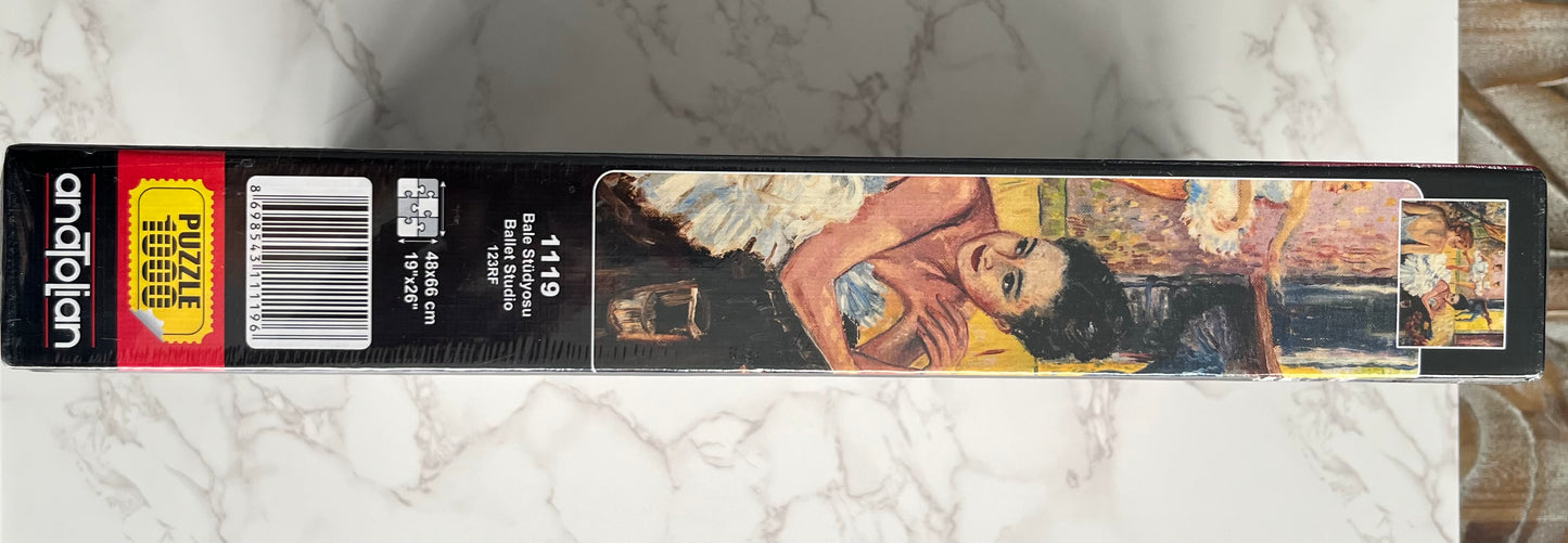 Sealed 2010s Anatolian “Ballet Studio” 1000 Piece Art Puzzle – Edgar Degas Ballet Dancers Artwork – Contemporary Collectible Art Puzzle (New Old Stock)