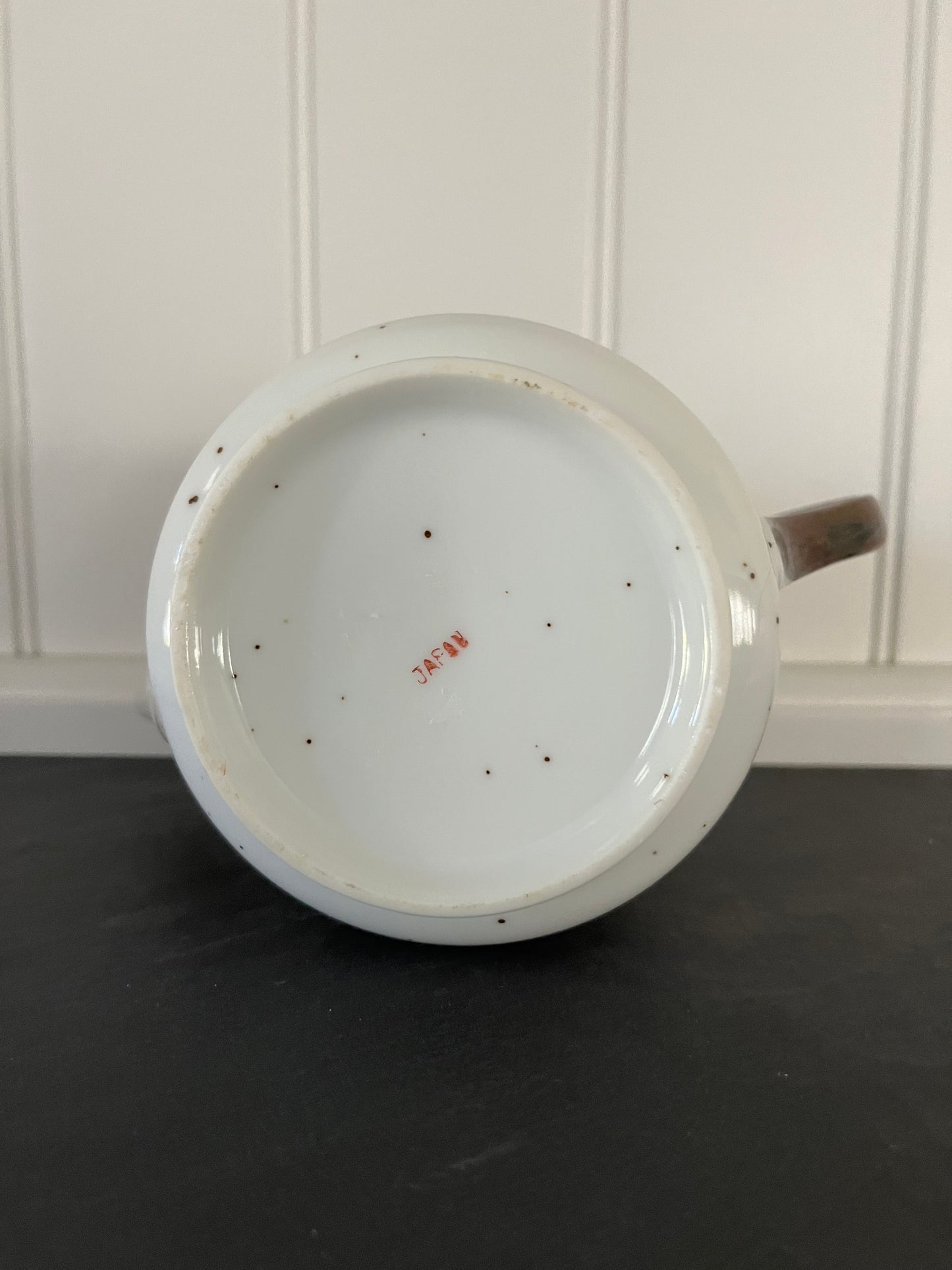 Vintage 1970s Japanese Stoneware Revival Teapot (No Lid) Vase with Wildflower Motif