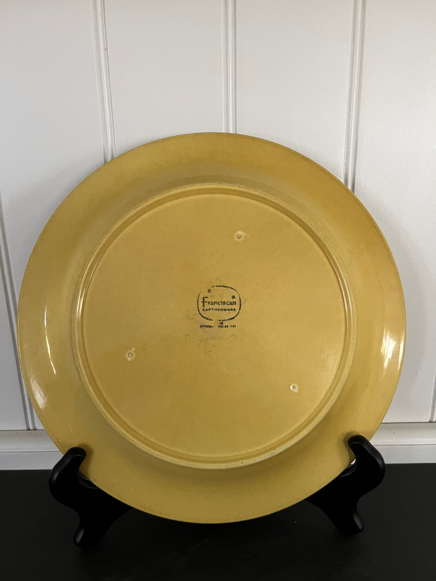 Vintage Franciscan Earthenware “Amapola” Dinner Plates – Set of 2 – Mustard Yellow Floral California Pottery