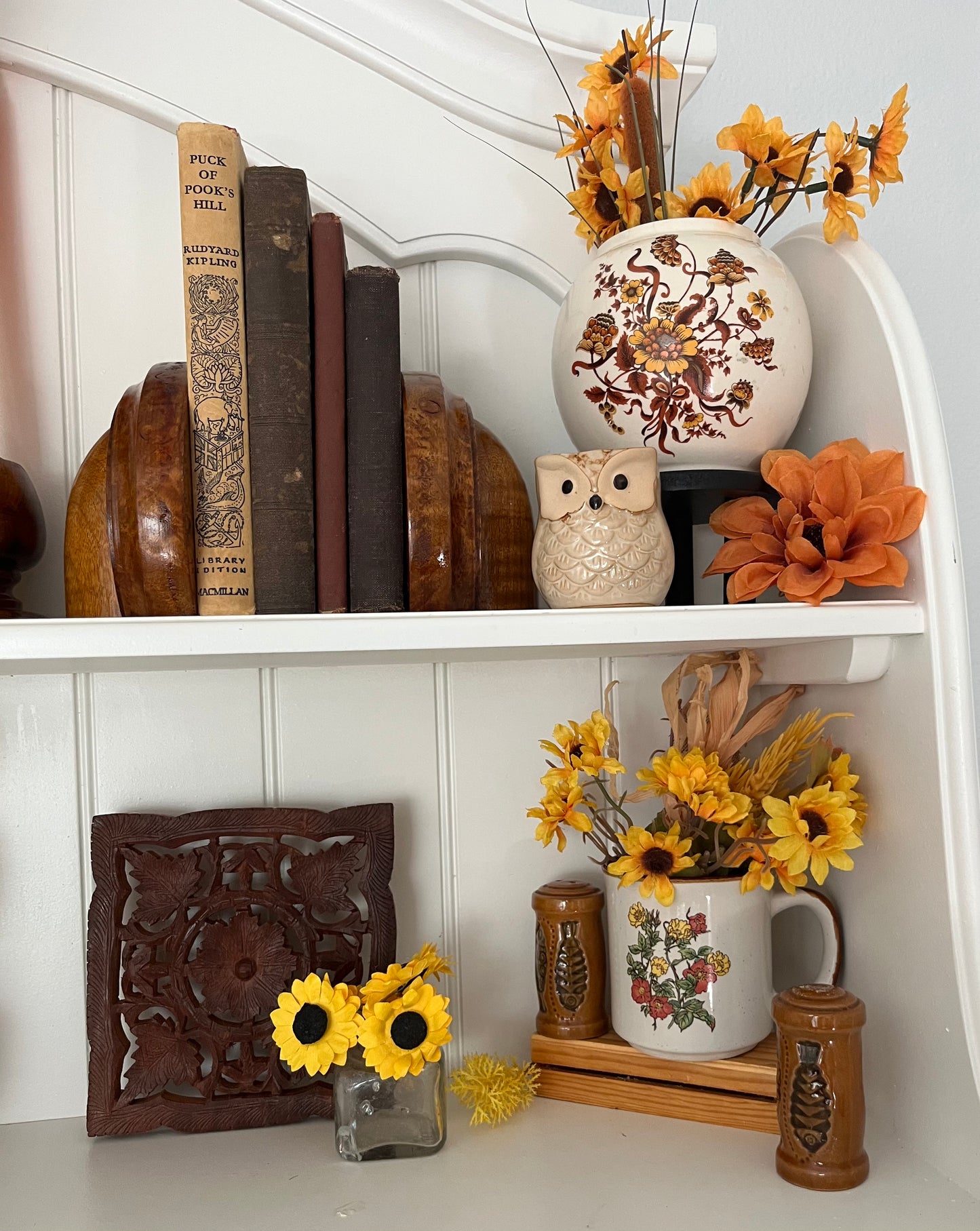 Retro Brown Ceramic Fish-Motif Salt & Pepper Shakers (c. 1970s)