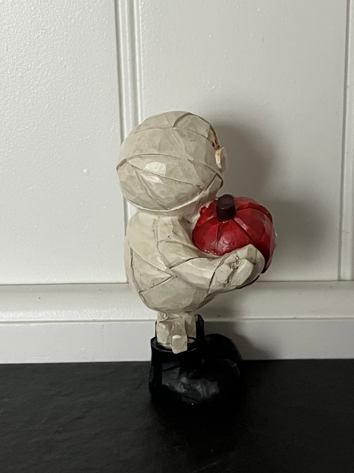 Small Halloween Mummy Holding Pumpkin Figurine | Curated Shelf & Trinket Display Décor