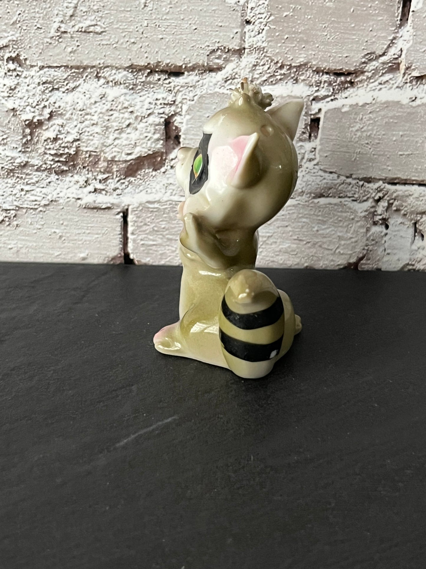 Vintage 1950s Spaghetti Ceramic Anthropomorphic Raccoon Salt Shaker