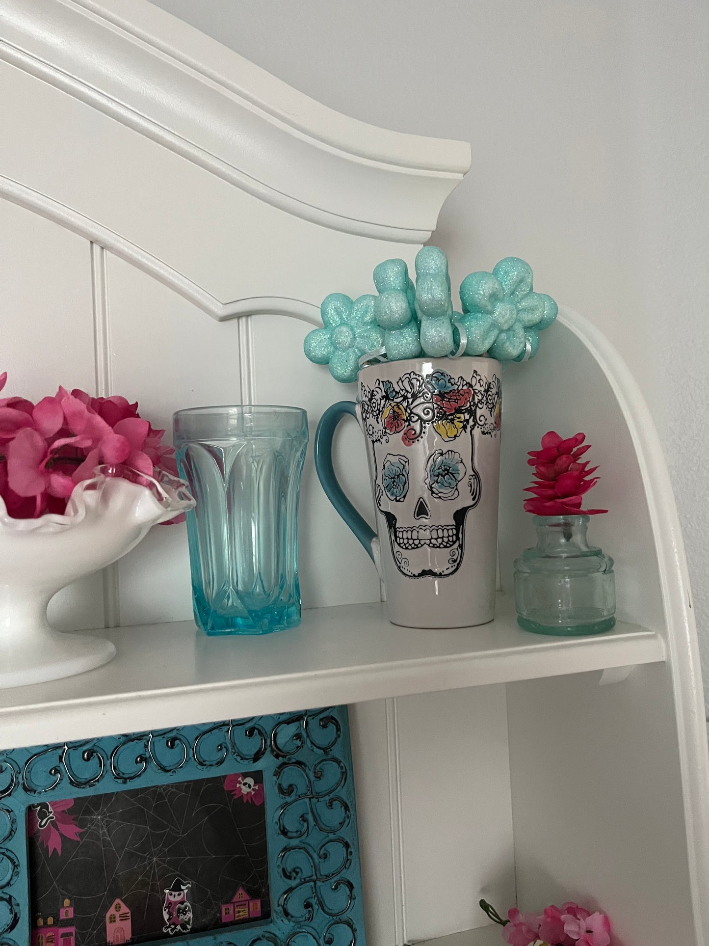 Set of 5 Anchor Hocking “Fairfield” Light Blue Pressed Glass Tumblers – 10 oz, c. 1970s