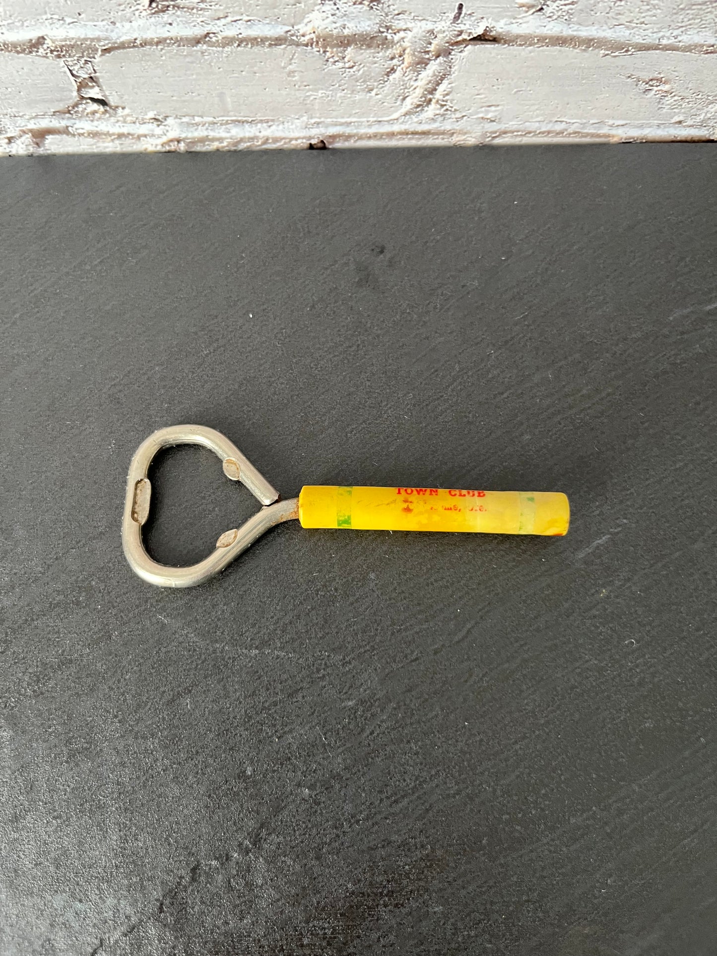 Vintage 1960s–1970s Towne Club Soda Advertising Bottle Opener – Mid Century Detroit Promo Barware