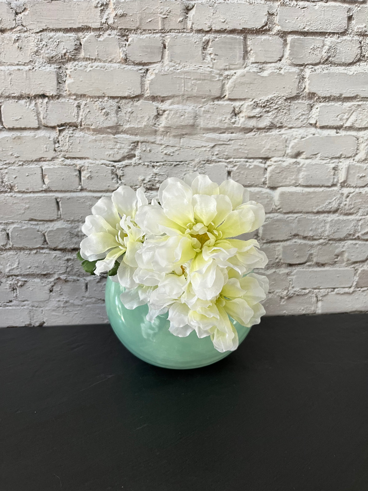 Vintage Style Chat Seafoam Green Side-Opening Ceramic Vase Pottery Pot – Sculptural Tilted Vase – 6”