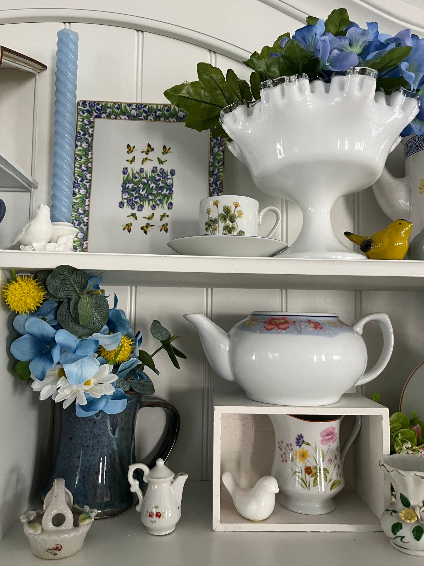 Late 20th-century Handmade Studio Pottery with a Reactive Blue Drip Glaze