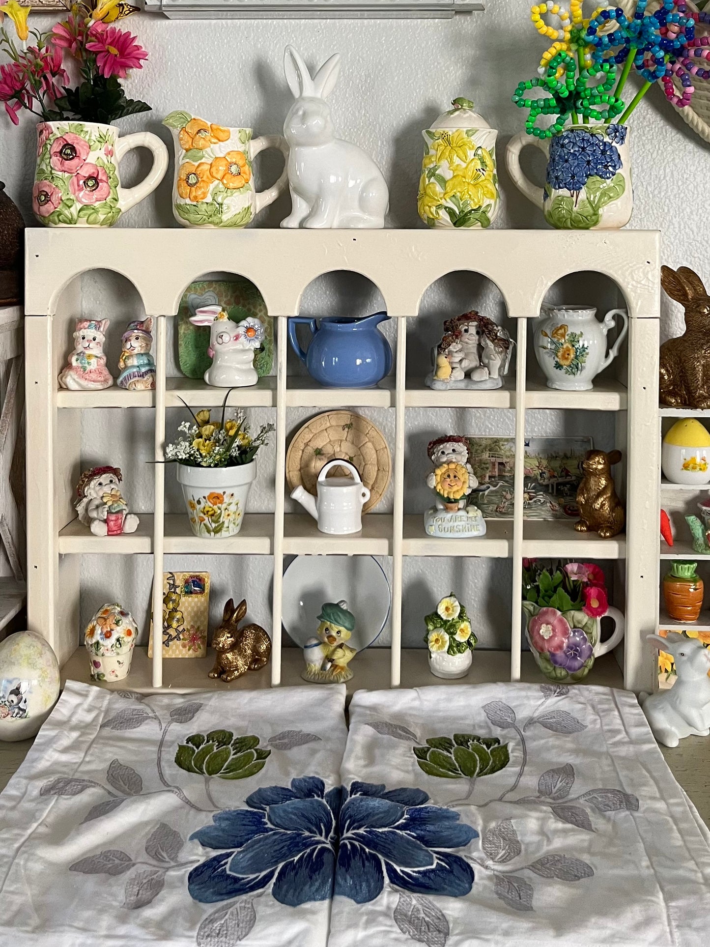 Ceramic Cute Flower Pot & Bunny with Flower Salt & Pepper Shaker Set