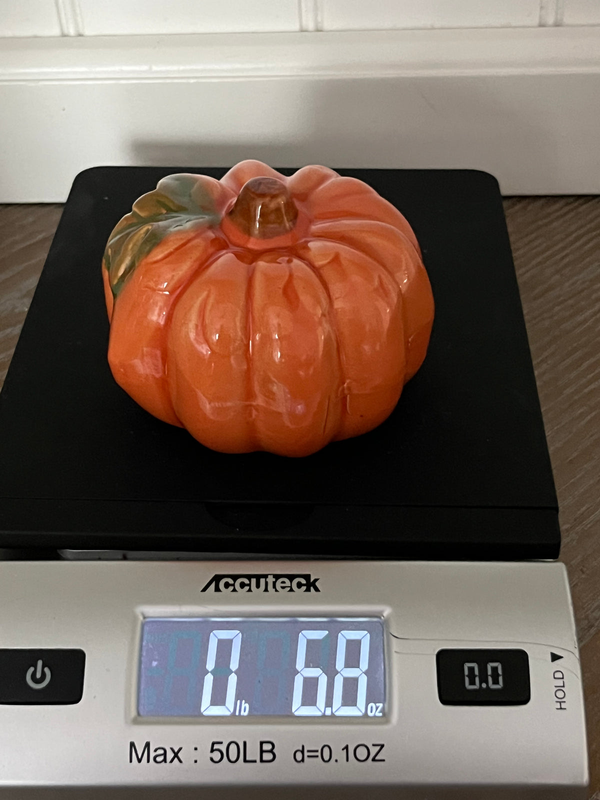 Mini 2” x3” Glazed Orange Ceramic Pumpkin | Curated Shelf, Tiered Tray & Trinket Display Décor
