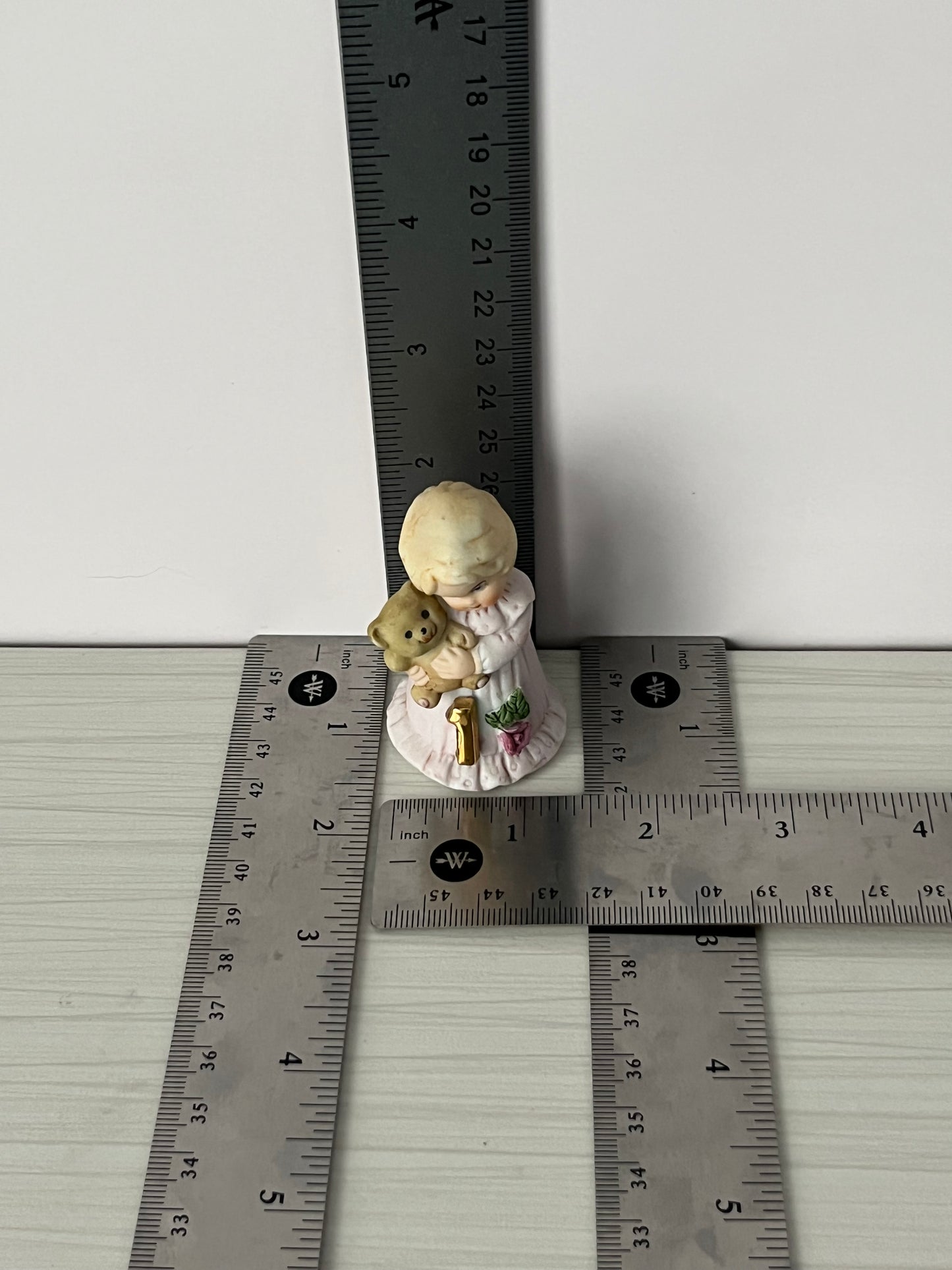 Vintage 1980s Enesco “Growing Up Girls” 1st Birthday Blonde Figurine – Style E2301 (1981)