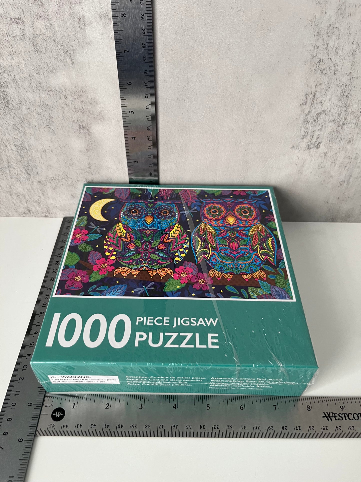 “Wise Owls” 1000 Piece Jigsaw Puzzle — Factory Sealed Retro Folk Art Style Owl & Floral Design — 2021 Contemporary Collectible