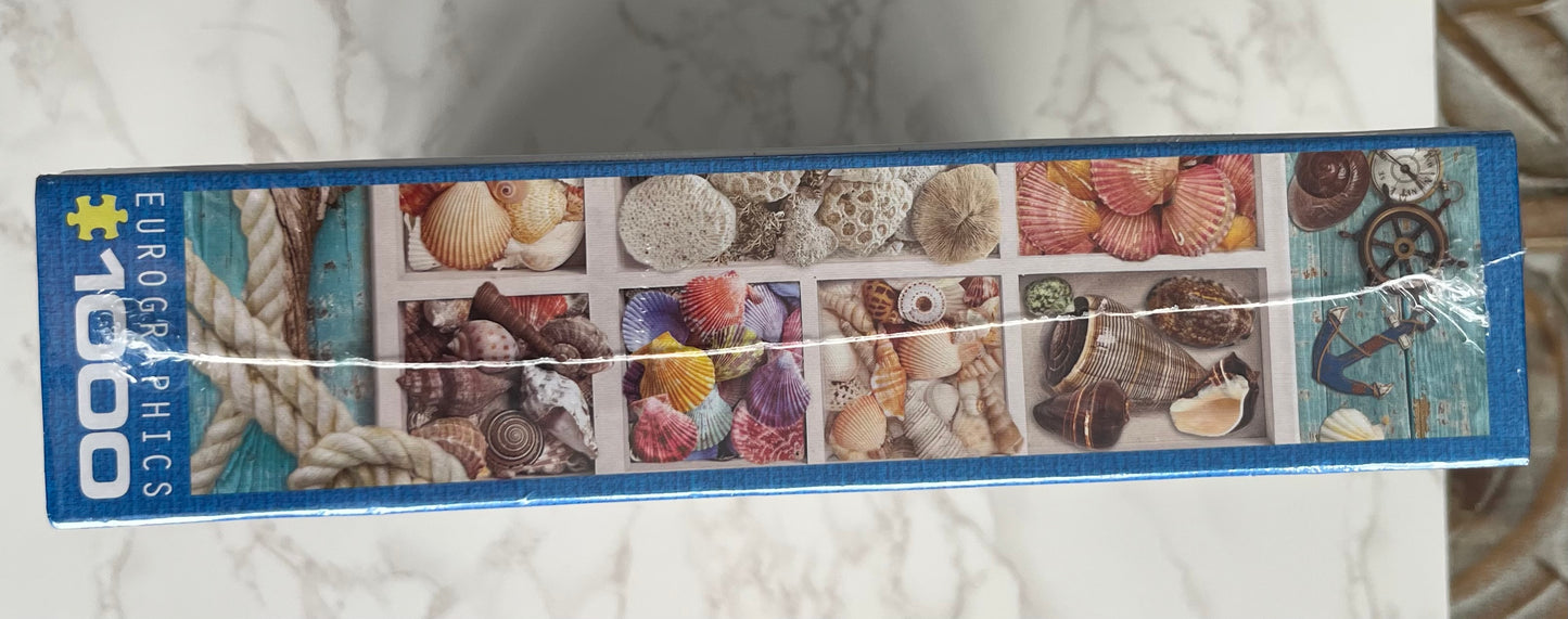 Eurographics Seashell Collection 1000 Piece Puzzle – SEALED – Coastal Nautical Decor Puzzle – 2010s Contemporary Coastal