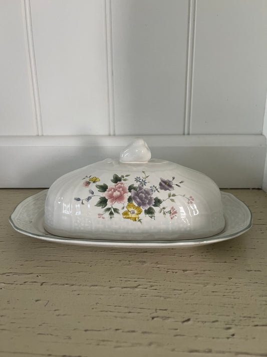 Vintage 1980’s Mikasa Butter Dish with Lid - Renaissance Antique Rose
