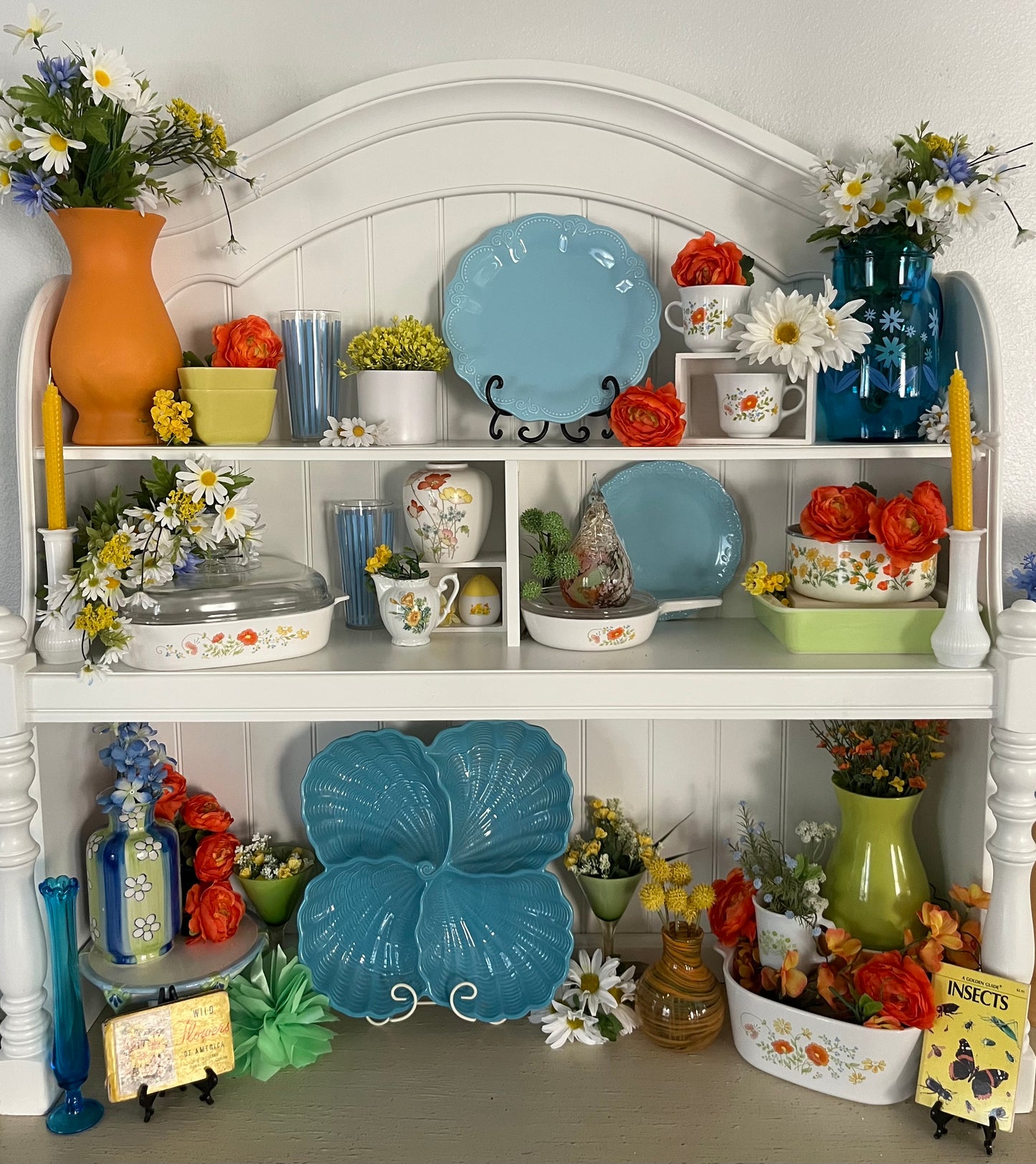 Vintage Tangerine Orange Satin Glass Vase – Hourglass Pedestal Form (1970s-1980s)