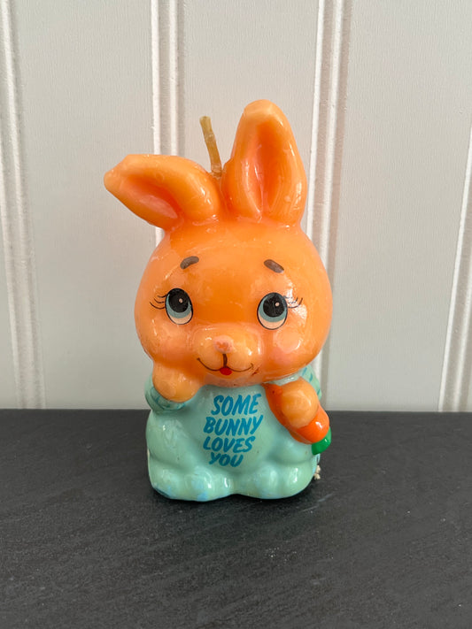 Vintage MCM Russ Berrie Some Bunny Love You Wax Candle Figures