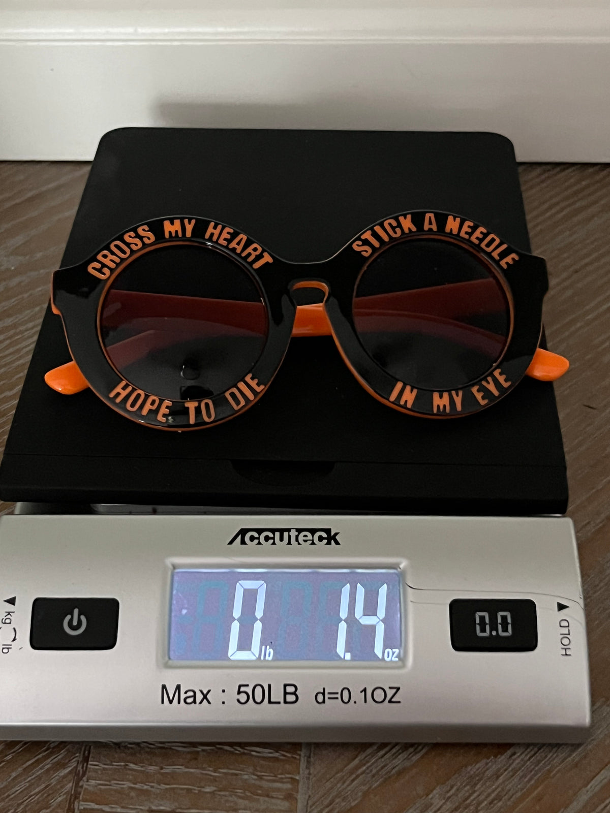 2010s Cross My Heart Hope to Die Halloween Sunglasses | Orange & Black Statement Shades