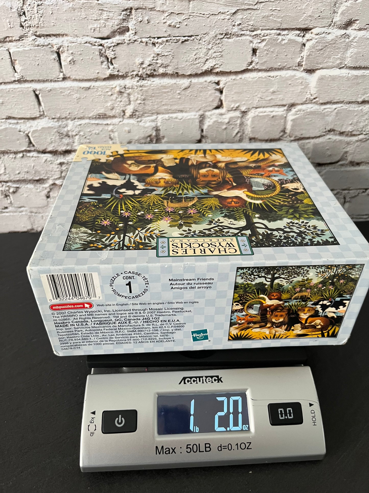 Vintage Style 2007 Charles Wysocki “Mainstream Friends” 1000 Piece Puzzle – MB Americana Wildlife Scene