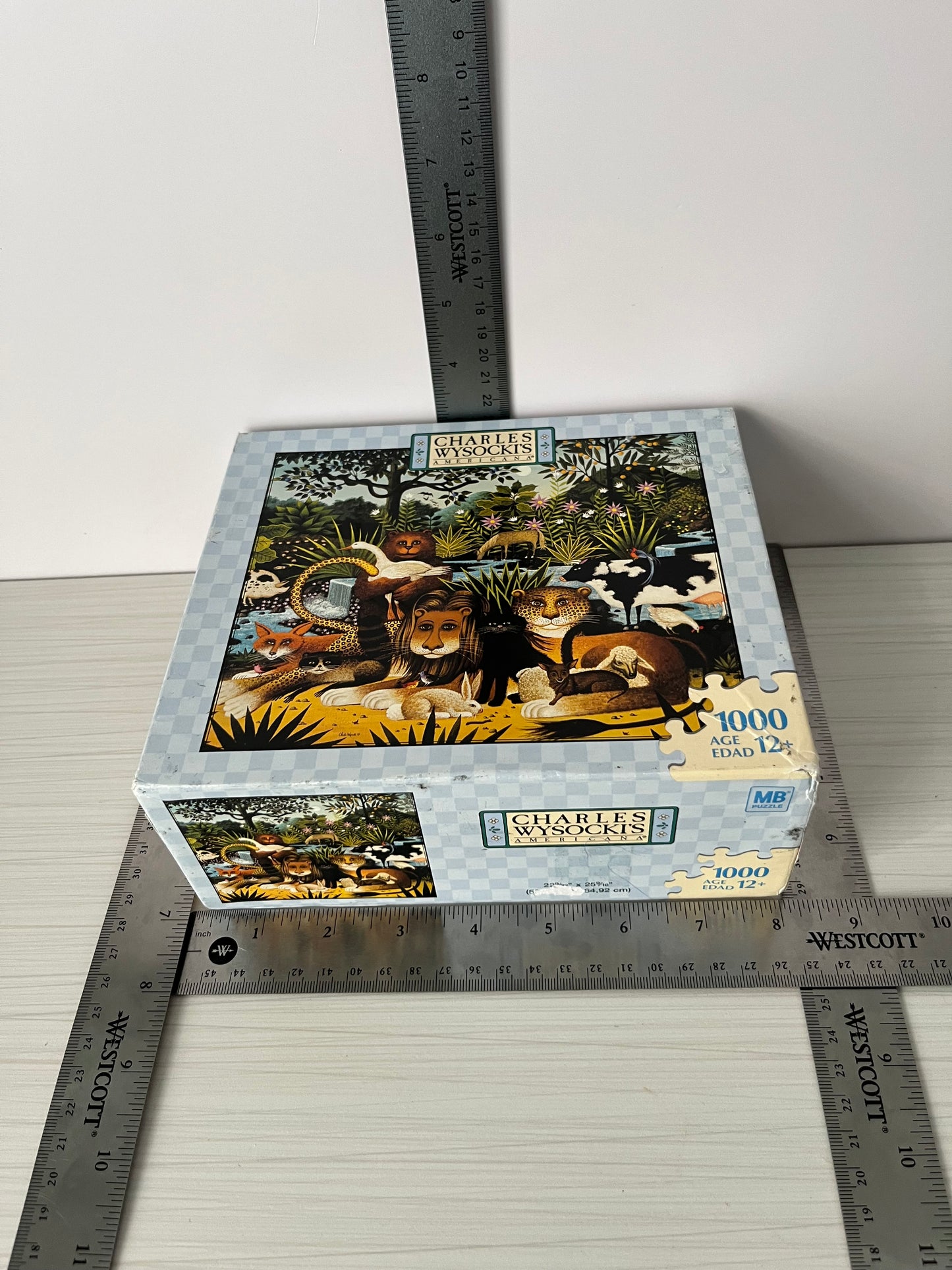 Vintage Style 2007 Charles Wysocki “Mainstream Friends” 1000 Piece Puzzle – MB Americana Wildlife Scene