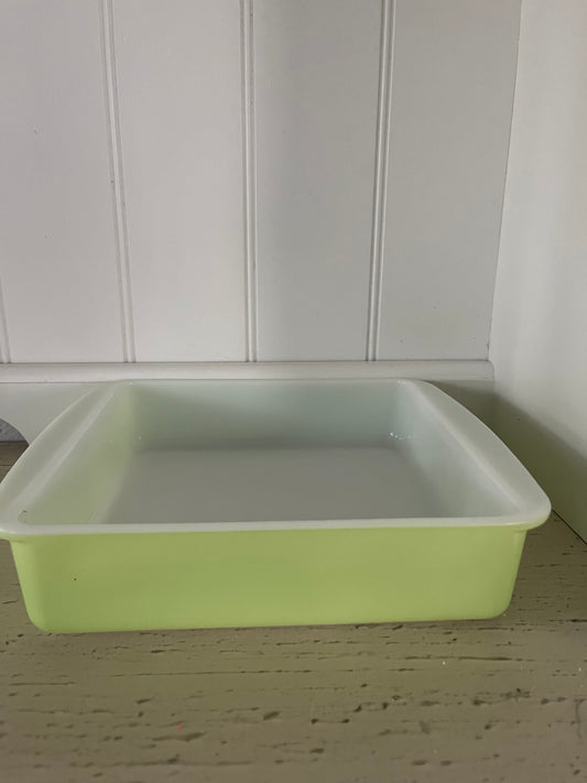 1950s Pyrex #222 Lime Green 8” Square Baking Dish – Milk Glass Ovenware