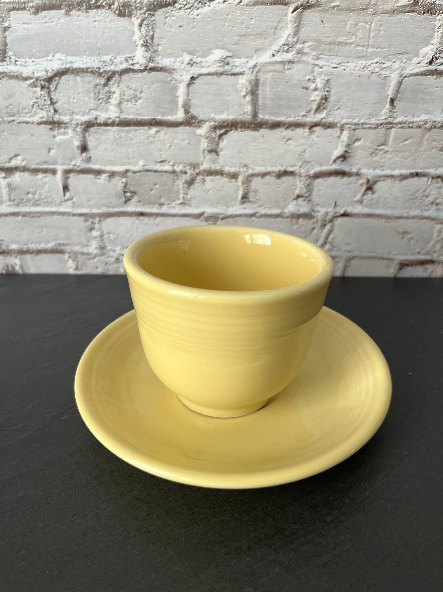 Vintage Fiesta Ware Yellow Cup and Saucer Set – Homer Laughlin Fiestaware Tea Cup Butter Yellow (pre 2002)