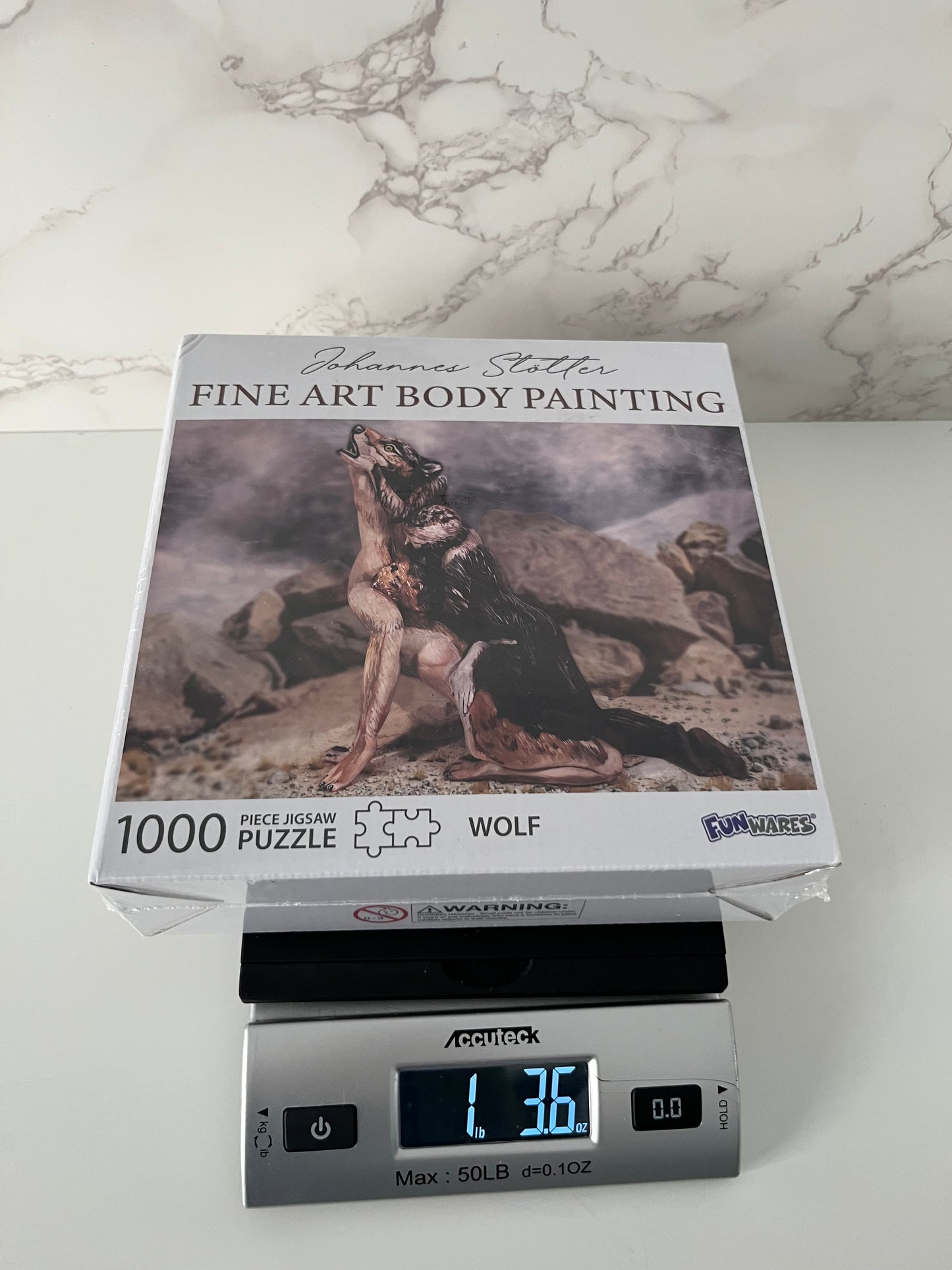 Fine Art Body Painting Wolf Puzzle — Johannes Stötter Illusion Art — Sealed 1000 Piece Puzzle — 2020s Contemporary