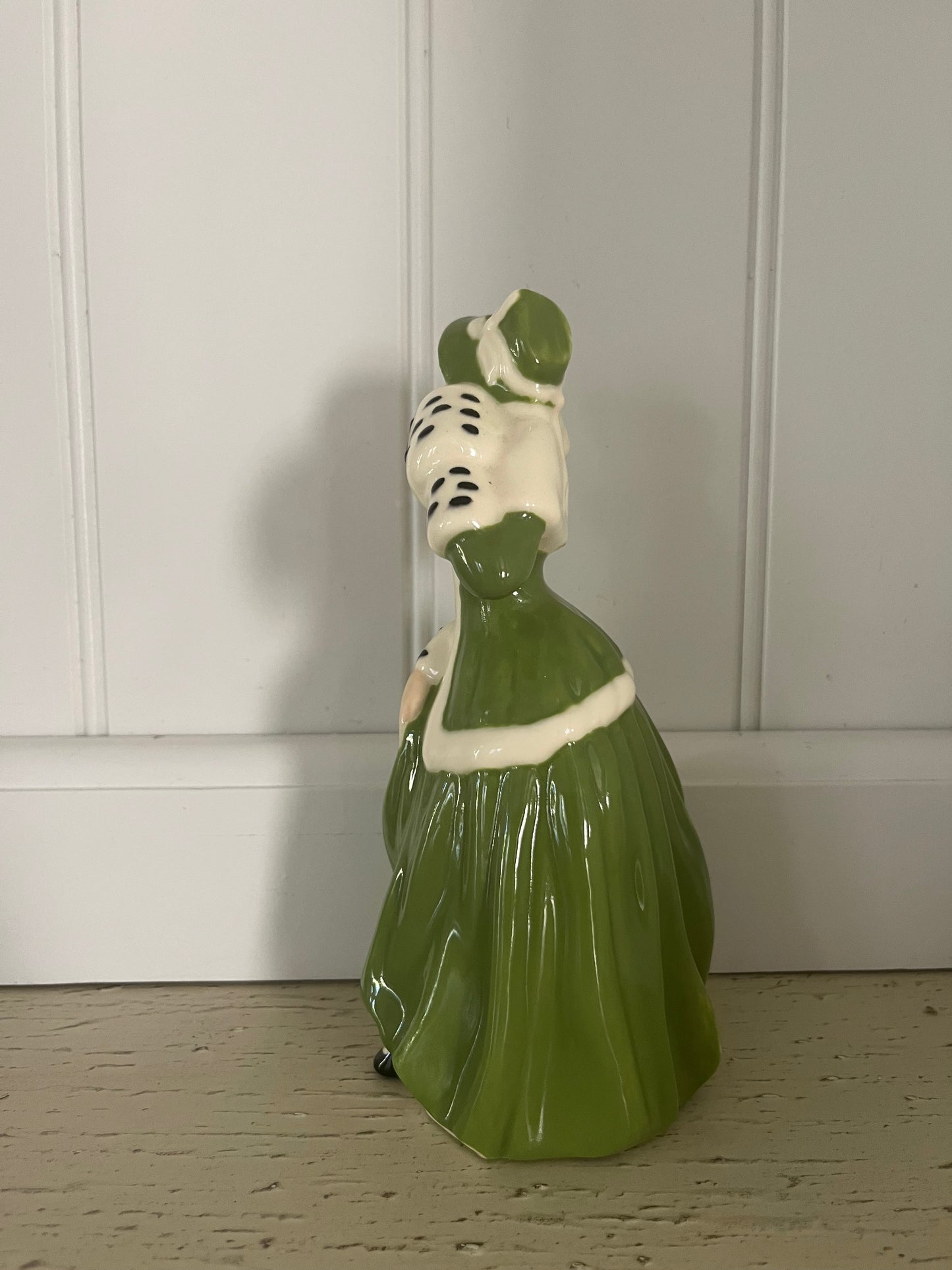 Vintage 1990’s Regency Lady Porcelain Figurine in Green Gown | Romantic, Curious & Slightly Unhinged