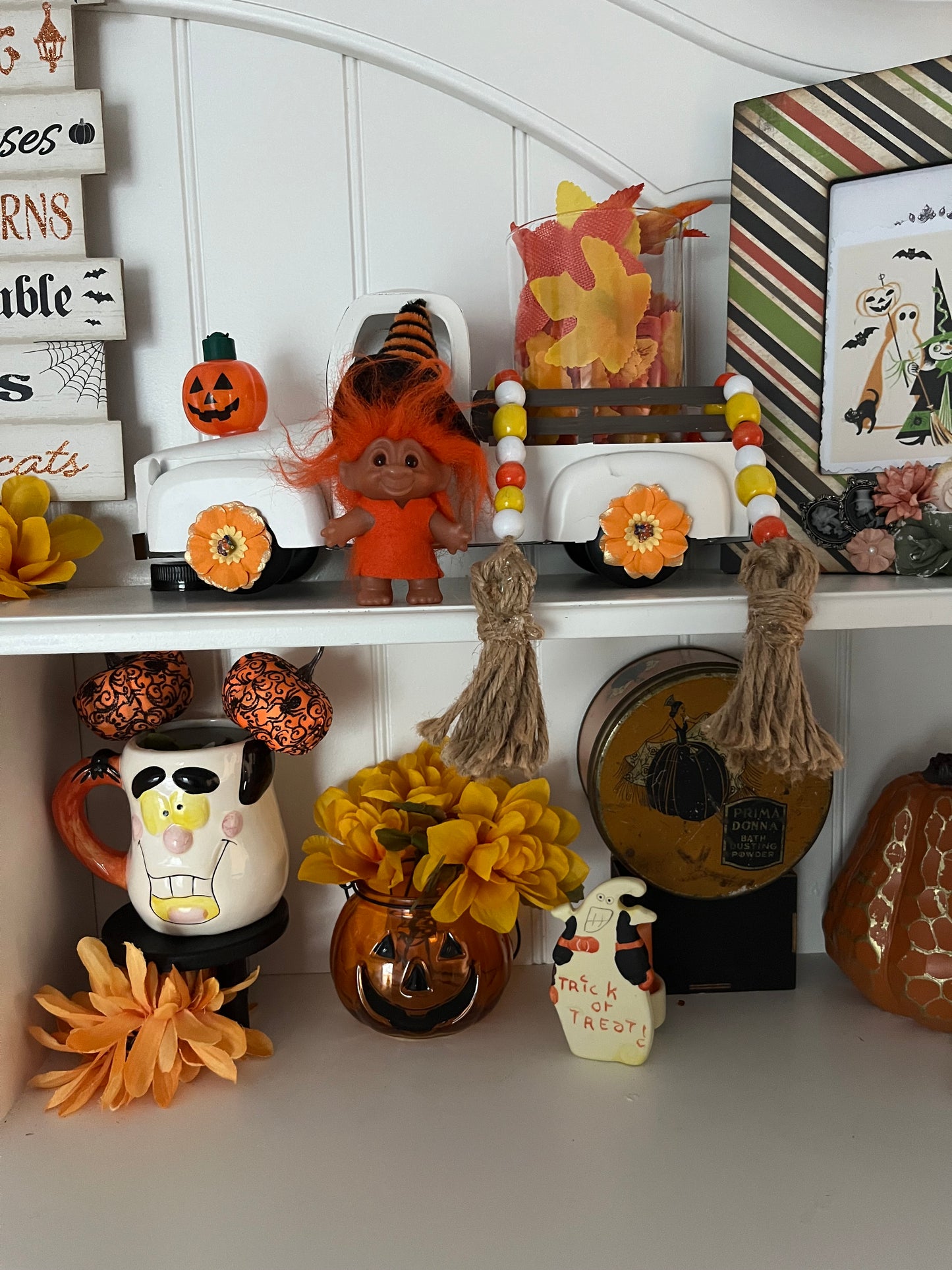 Amber Glass Jack-O’-Lantern Candle Holder | Small Halloween Pumpkin Pail, Curated Shelf & Trinket Display Décor