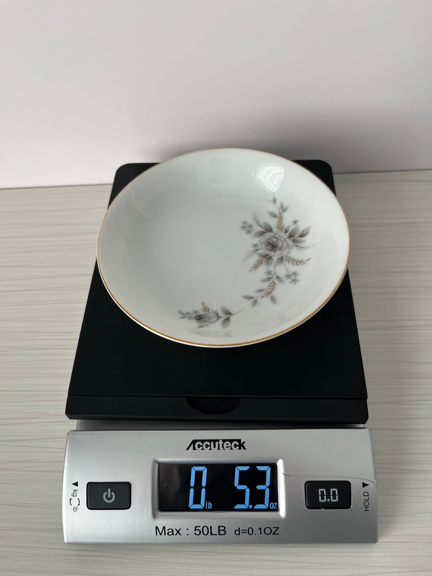 Vintage 1950s Arlen Fine China “Tivoli” Fruit / Dessert Bowl– /Made in Japan – Gold Rim Gray Rose