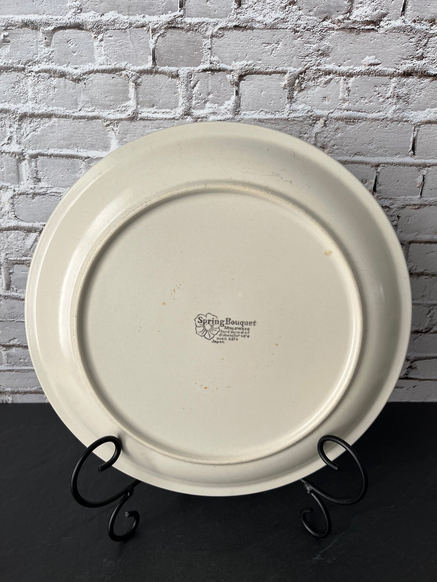 Vintage “Spring Bouquet” Hand-Painted 1970’s Japanese Flower Power Style Stoneware Dinner Plate