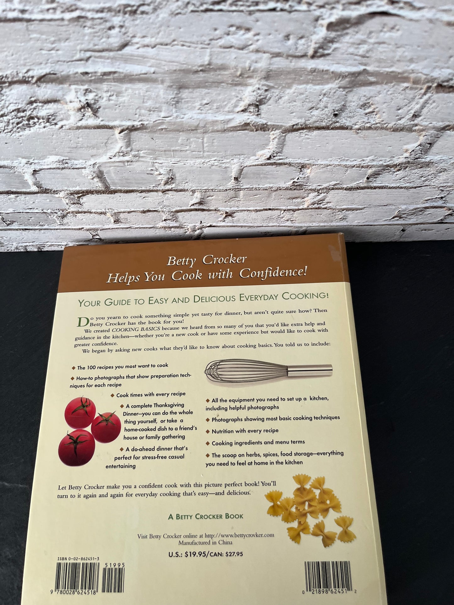 Vintage 1998 Betty Crocker Cooking Basics Hardcover Spiral Bound Cookbook