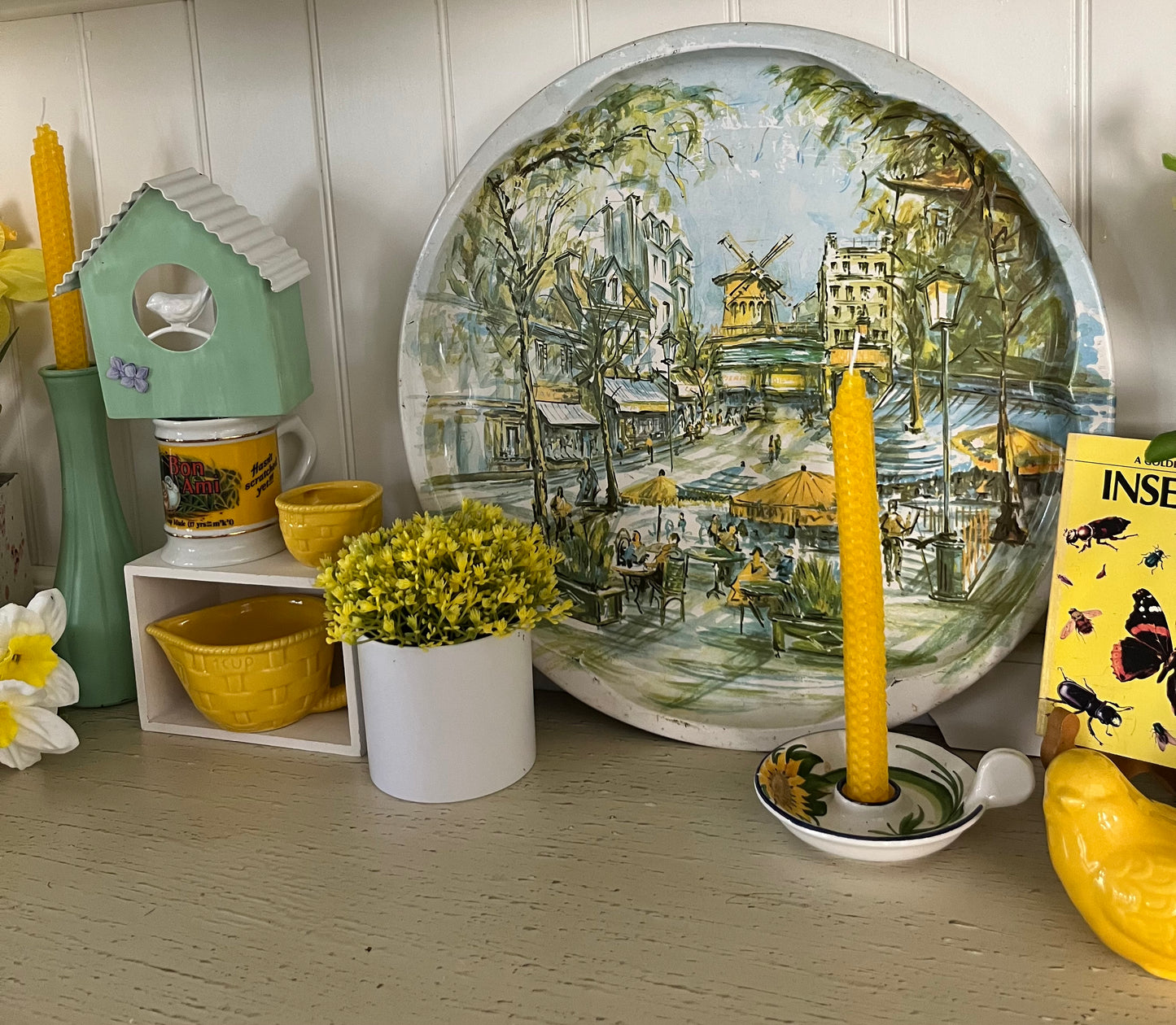 Vintage 1971 Daher Decorated Ware Tin Tray - 16” -European Street Scene