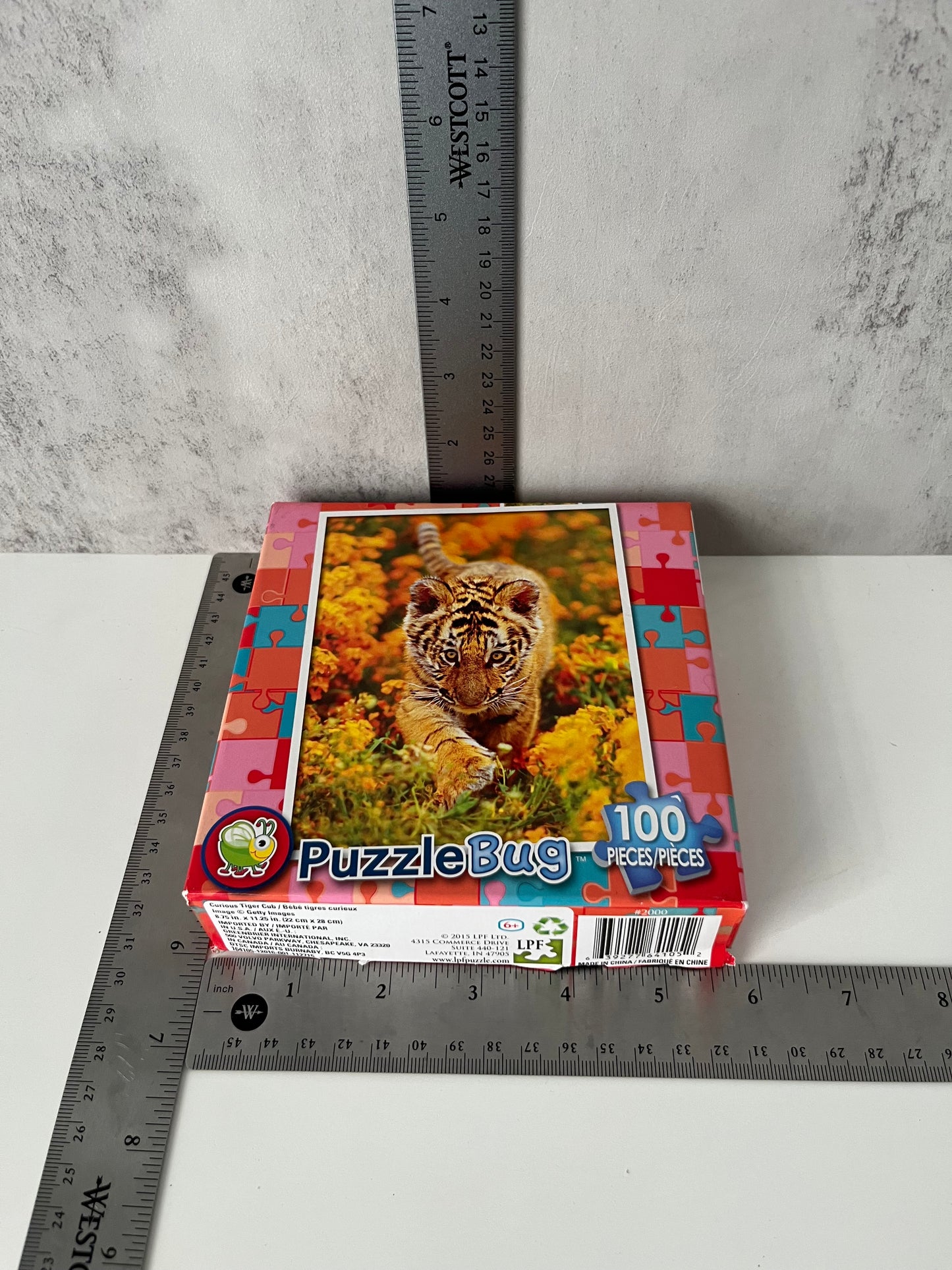 100 Piece 2010s PuzzleBug Tiger Cub Nature Jigsaw Puzzle — Contemporary Wildlife Puzzle (Counted Complete)