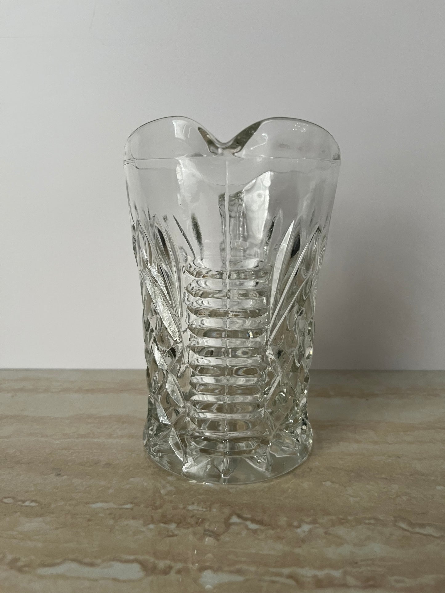 Vintage Anchor Hocking Prescut Pineapple & Fan Glass Creamer Pitcher – Early American Pressed Glass – 1960s Hospitality Pattern