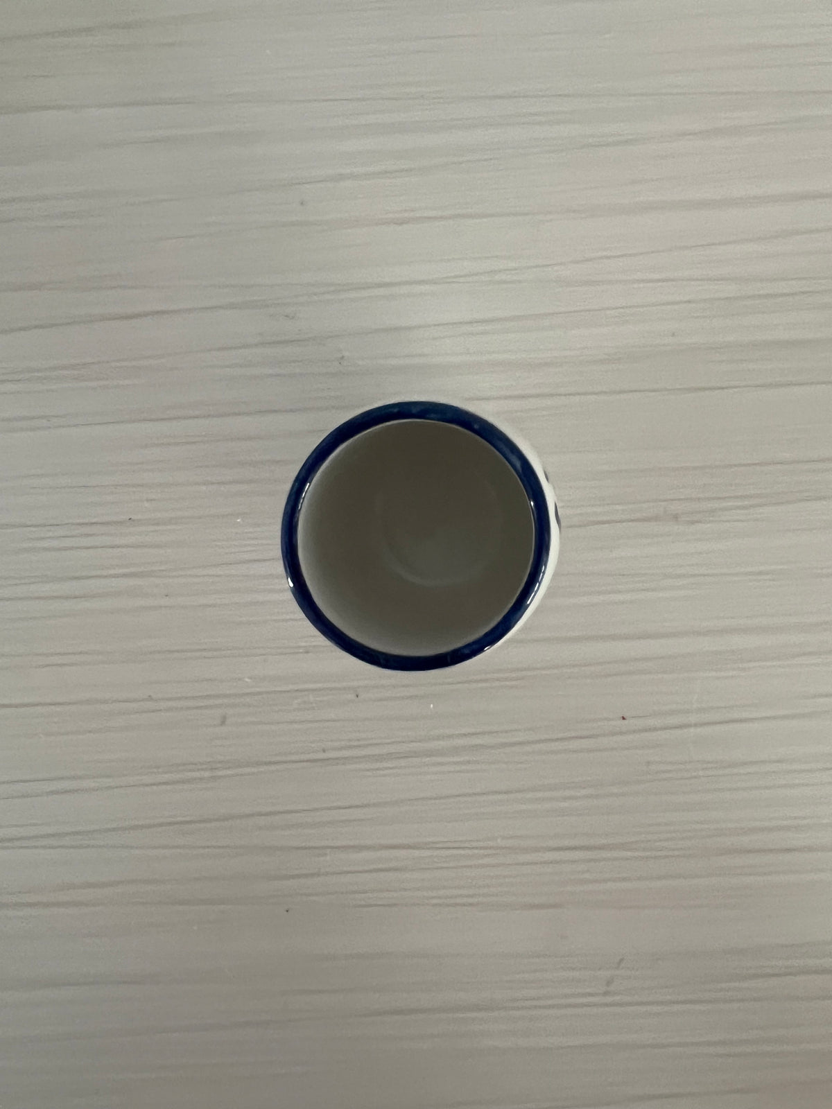 Vintage Indigo Blue & White Japanese Style Sake Cup | Calligraphy Ceramic Miniature Cup | 2”