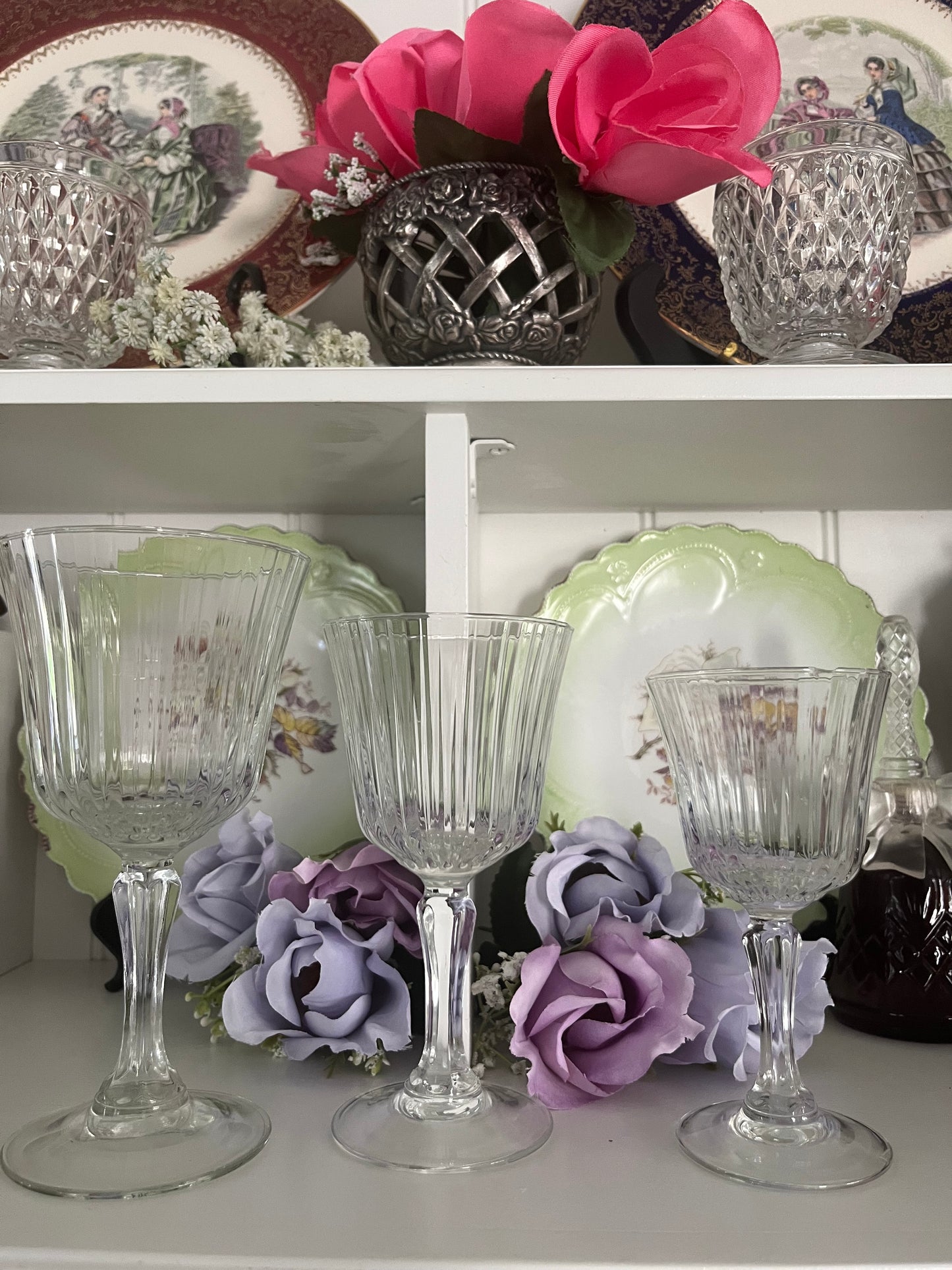Cristal d’Arques Durand “Meridien” Stemware Trio | French Cordial, Wine & Water Goblet | Pattern CRAMER