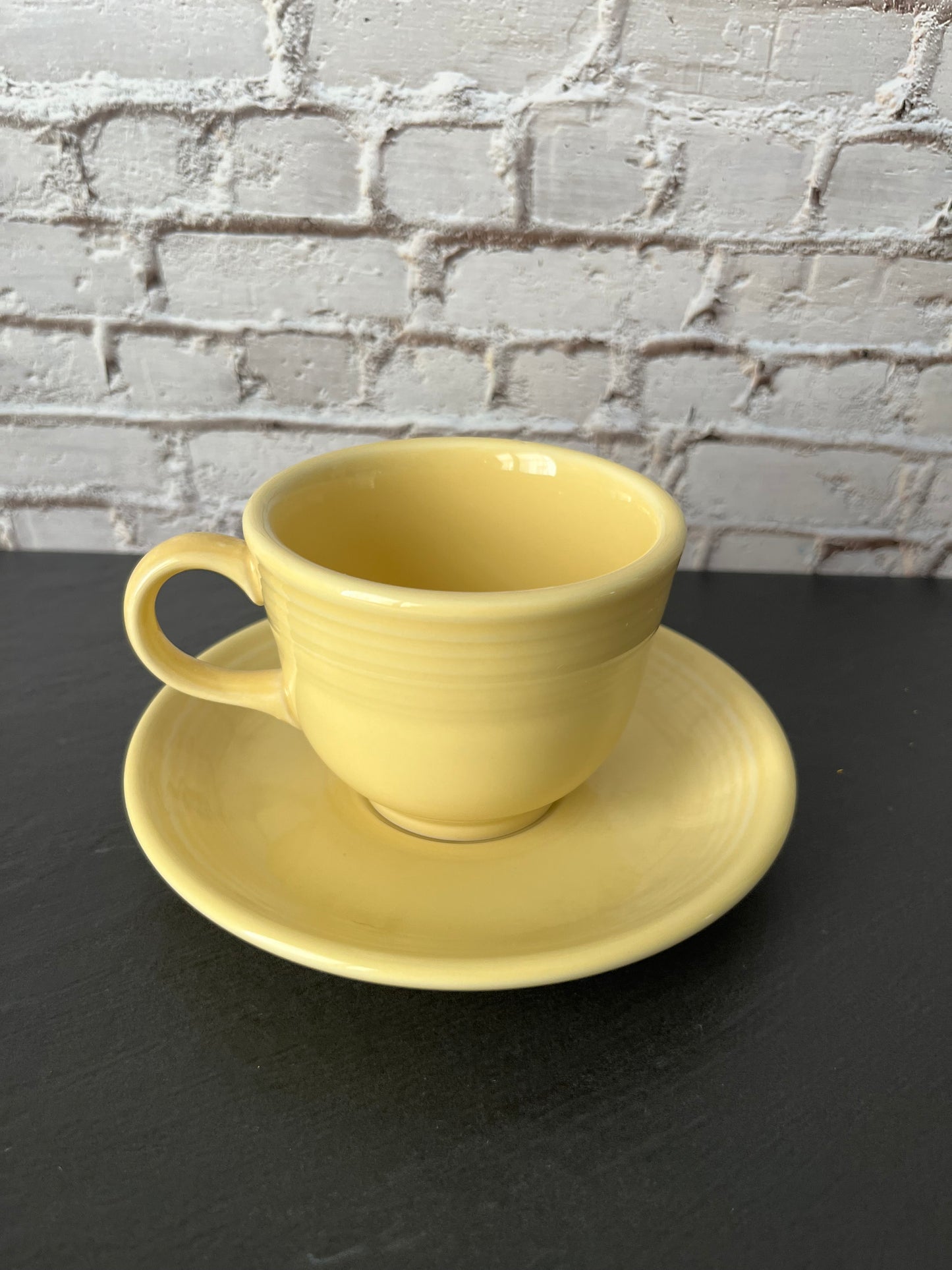 Vintage Fiesta Ware Yellow Cup and Saucer Set – Homer Laughlin Fiestaware Tea Cup Butter Yellow (pre 2002)