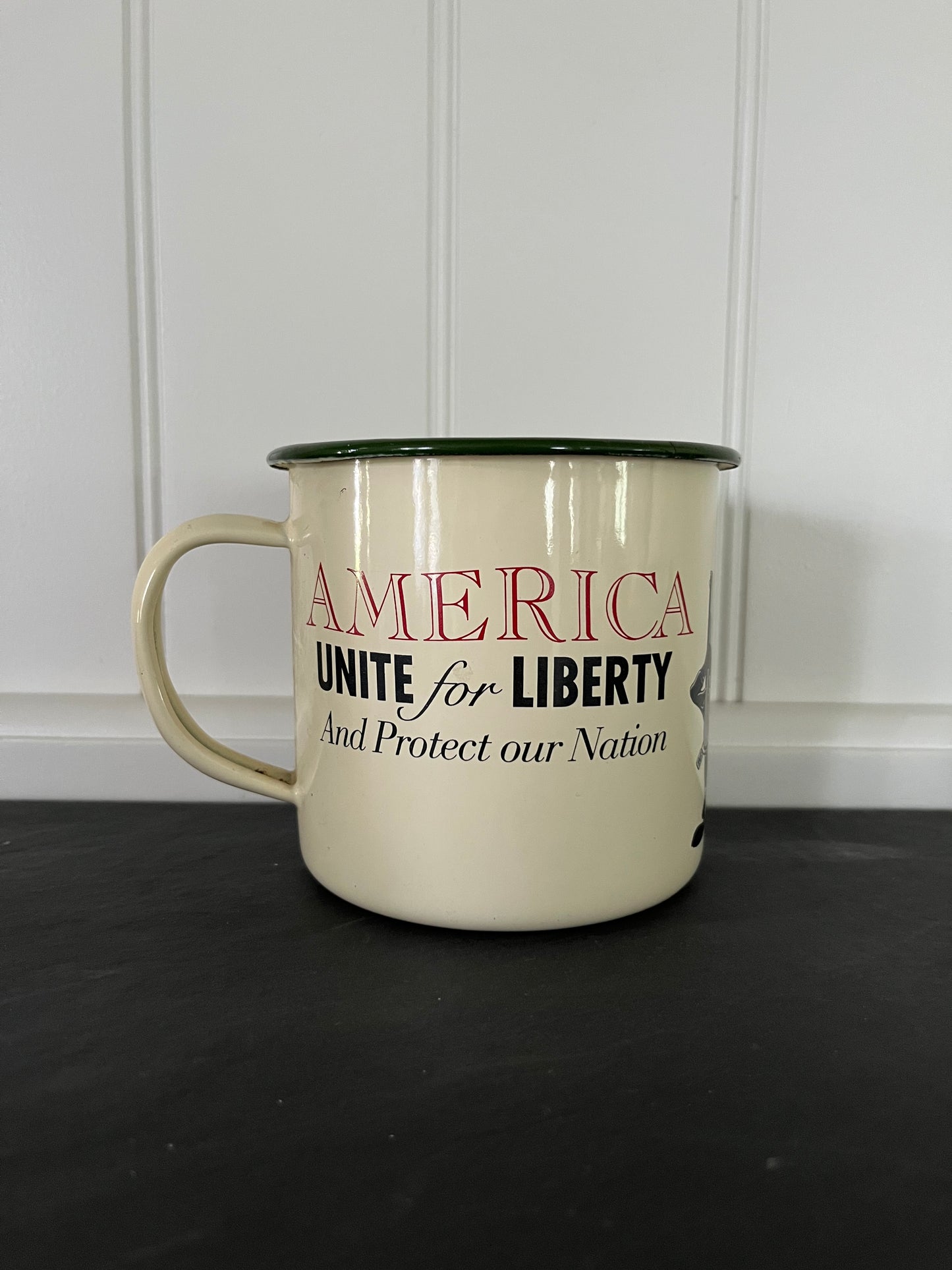 Vintage Looney Tunes 1990’s  Enamelware Camp Mug | Bugs Bunny Patriotic Americana Coffee Cup
