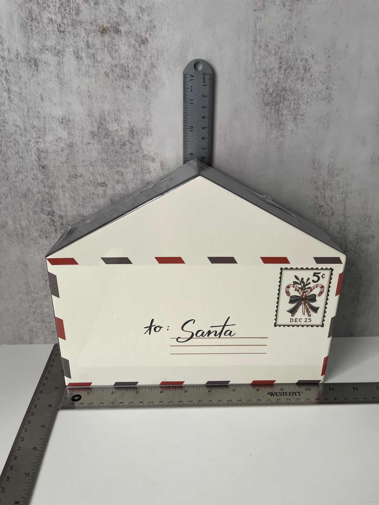 Holiday Letter to Santa Envelope Shaped 800 Piece Jigsaw Puzzle – Christmas Postal Stamp & Winter Ephemera Motif – Displayable Gift Box Puzzle Sealed Contemporary (2020s)