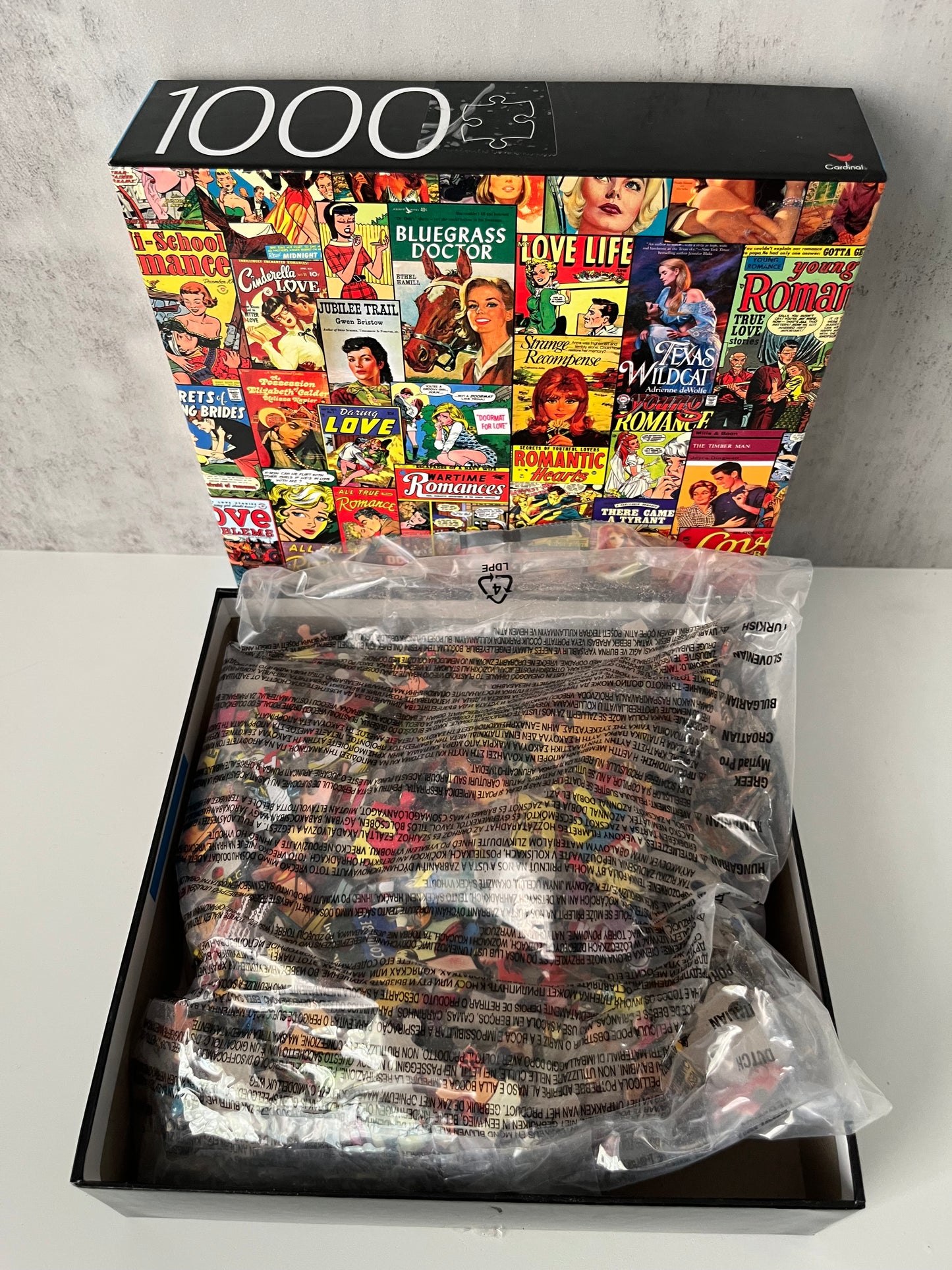 1000 Piece Nostalgic Romance Comic Ephemera Collage Jigsaw Puzzle — Vintage Love Story Comic Style