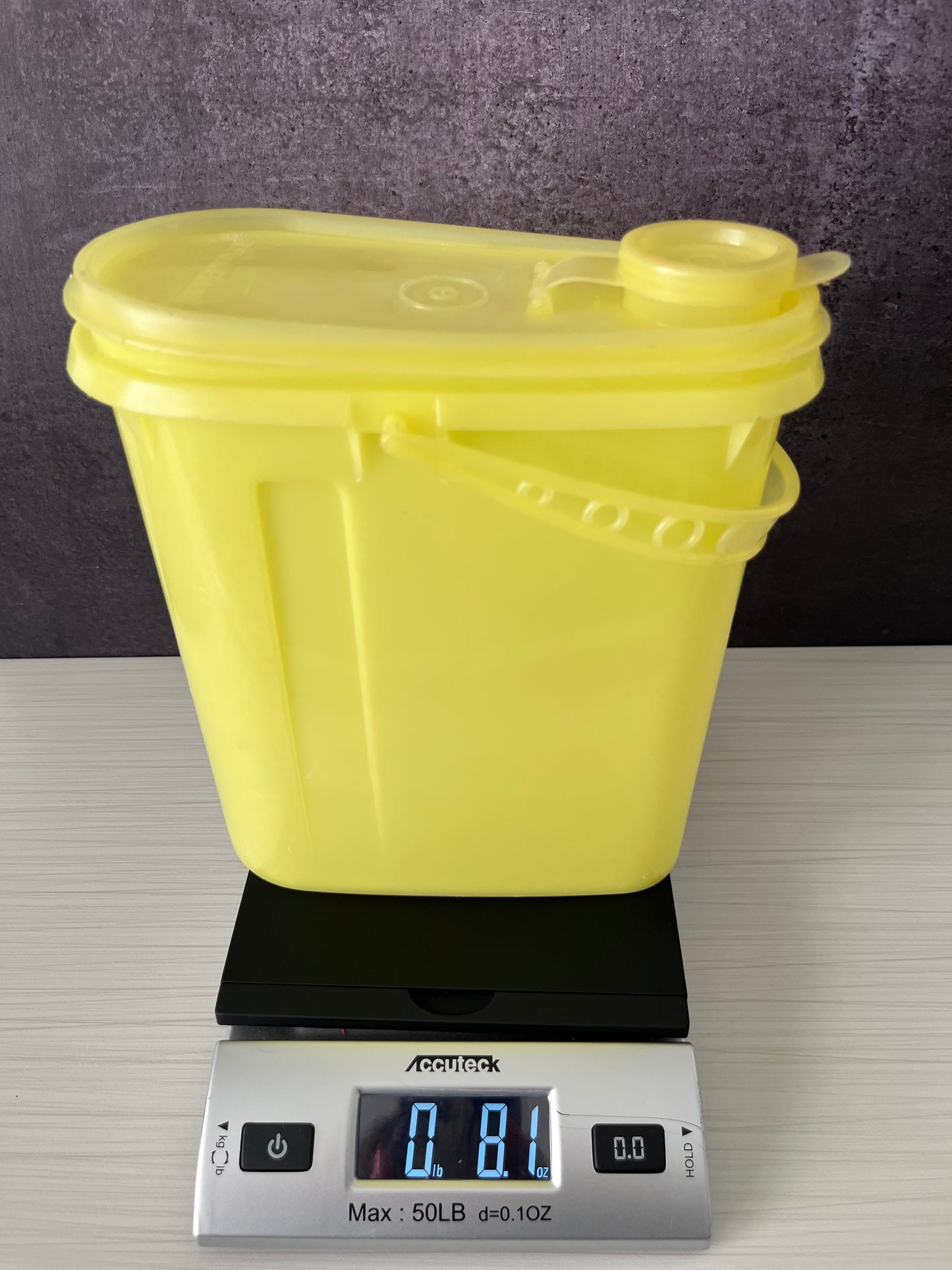 Vintage Tupperware Yellow Pour Pitcher Canister w/ Handle & Spout Lid, Retro Kitchen Storage Container 1970s