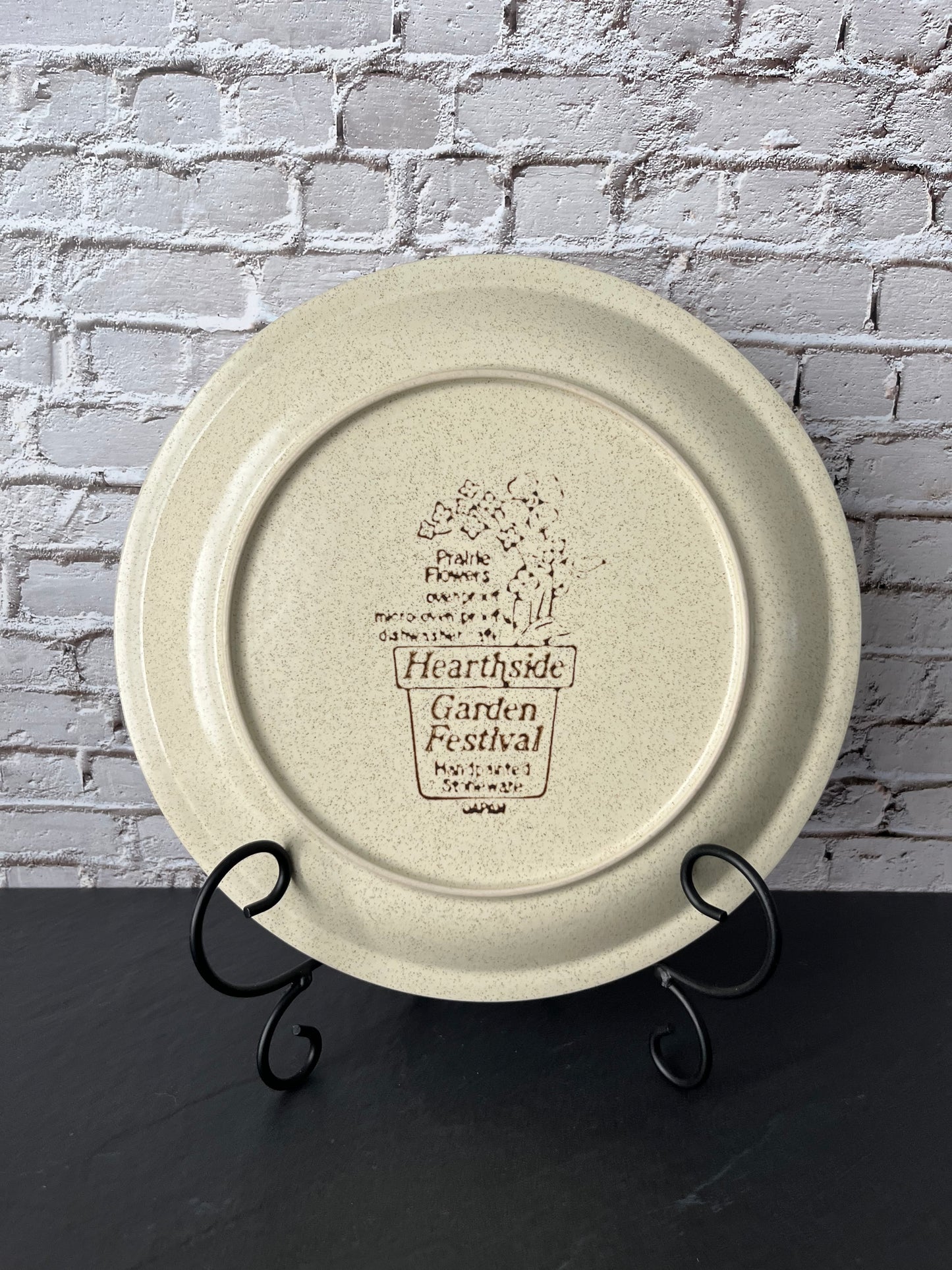Vintage Hearthside Garden Festival “Prairie Flowers” Stoneware Dinner Plate 1970s Japanese Flower Power Style