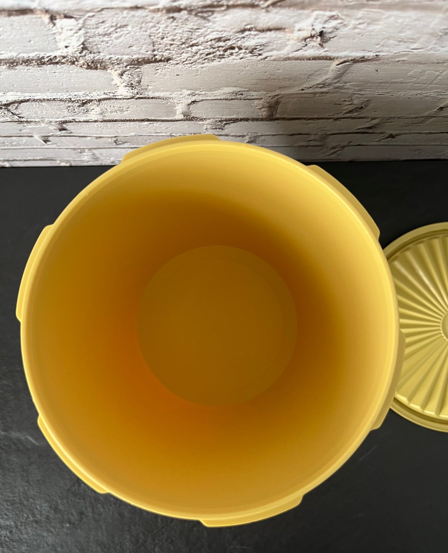 Vintage Tupperware Canister w/ Lid, Yellow Storage Container #809-5, Mid Century Kitchen Canister, Retro Plastic Kitchenware 1970s
