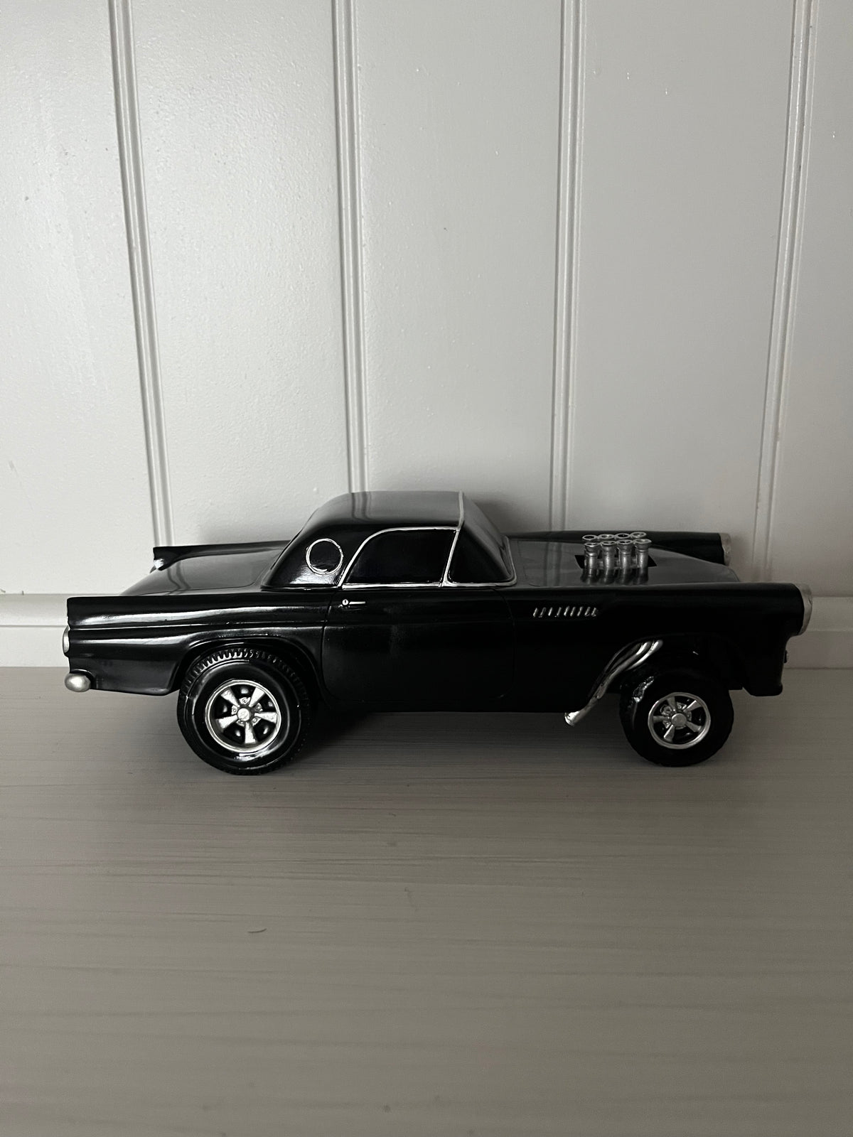 Retro Inspired C1990’s Black Display Hand Painted Gasser Model SST-106 1955 Ford Thunderbird