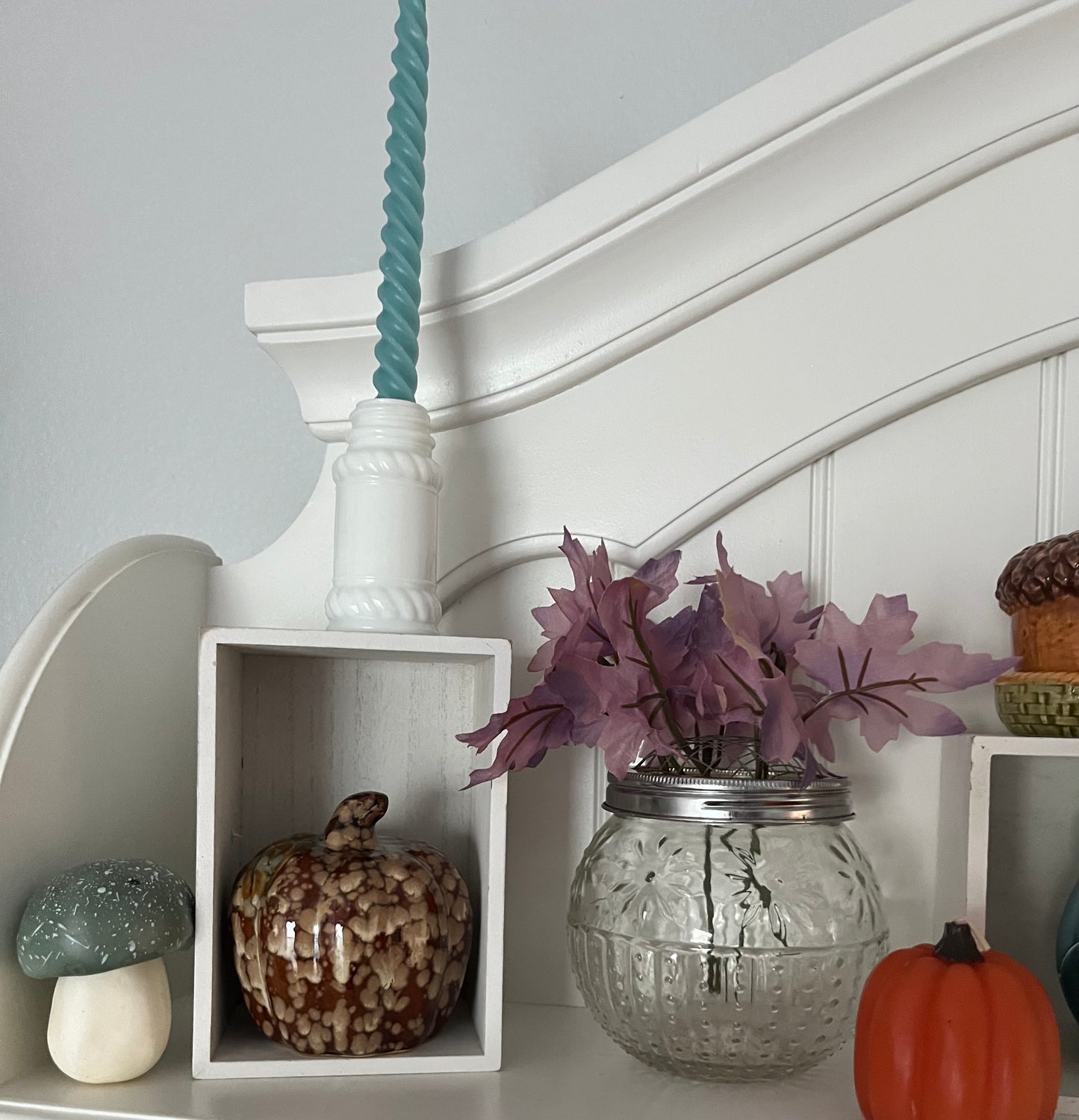 Glazed Ceramic Pumpkin – Mottled Brown & Tan Drip Glaze, Modern, 2.5” x 3.5”