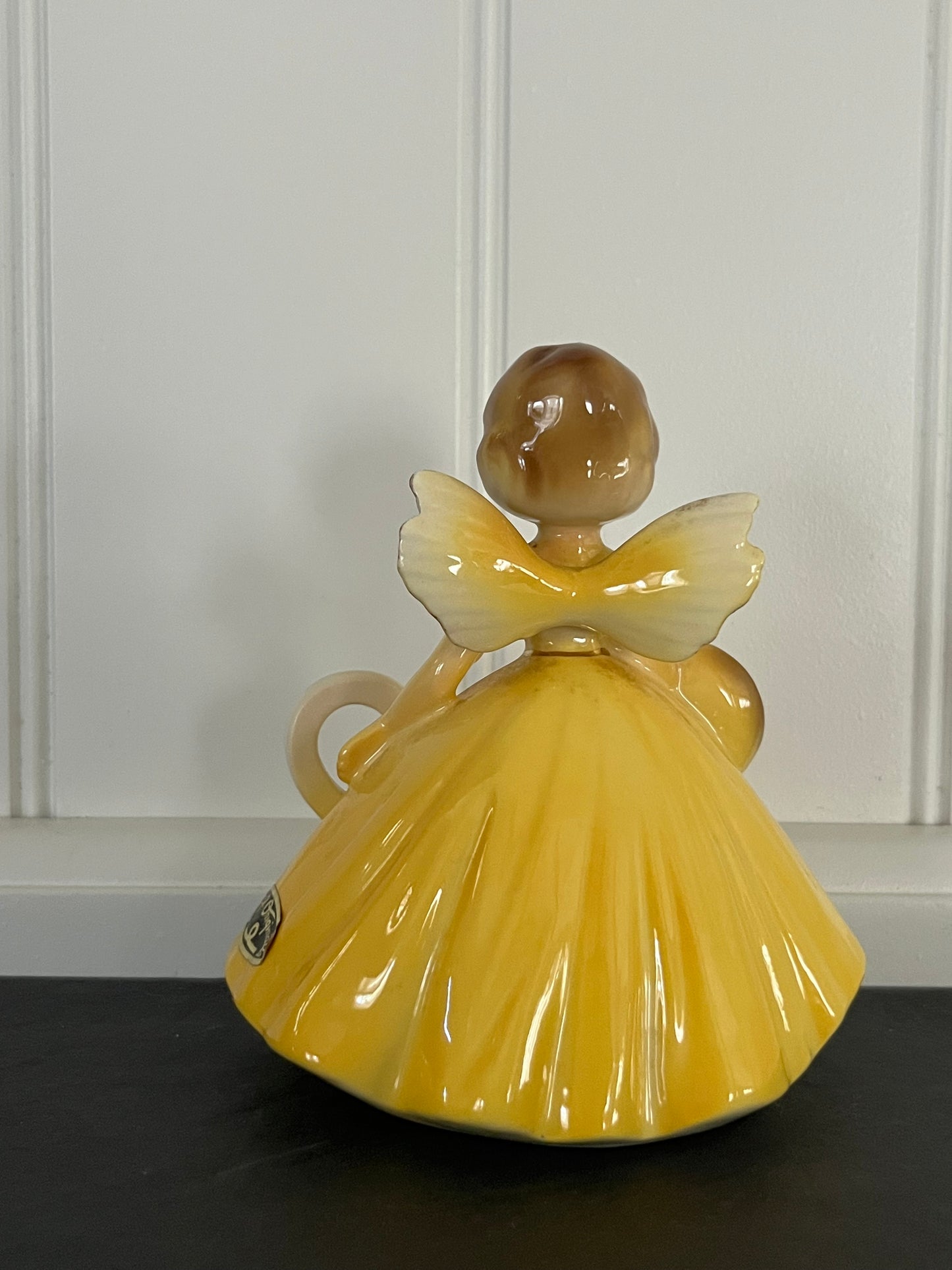 Vintage 1970s Josef Originals Age 8 Birthday Angel Figurine – Yellow Dress Porcelain Girl – Japan Ceramic Birthday Keepsake
