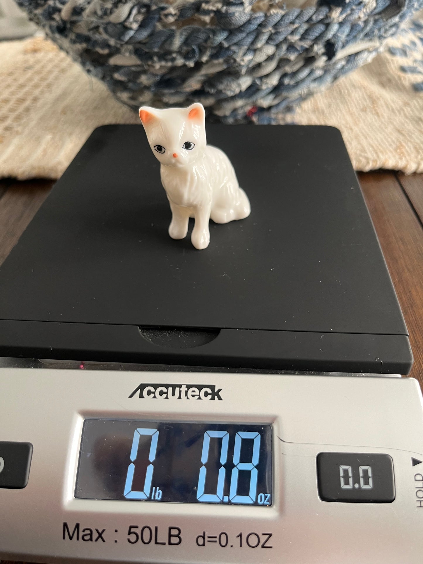 Mid Century White Porcelain Kitty Cat Kitten Tiny Small Mini Figurine 2” – 1950s–1970s Vintage Japan Style Cat Collectible