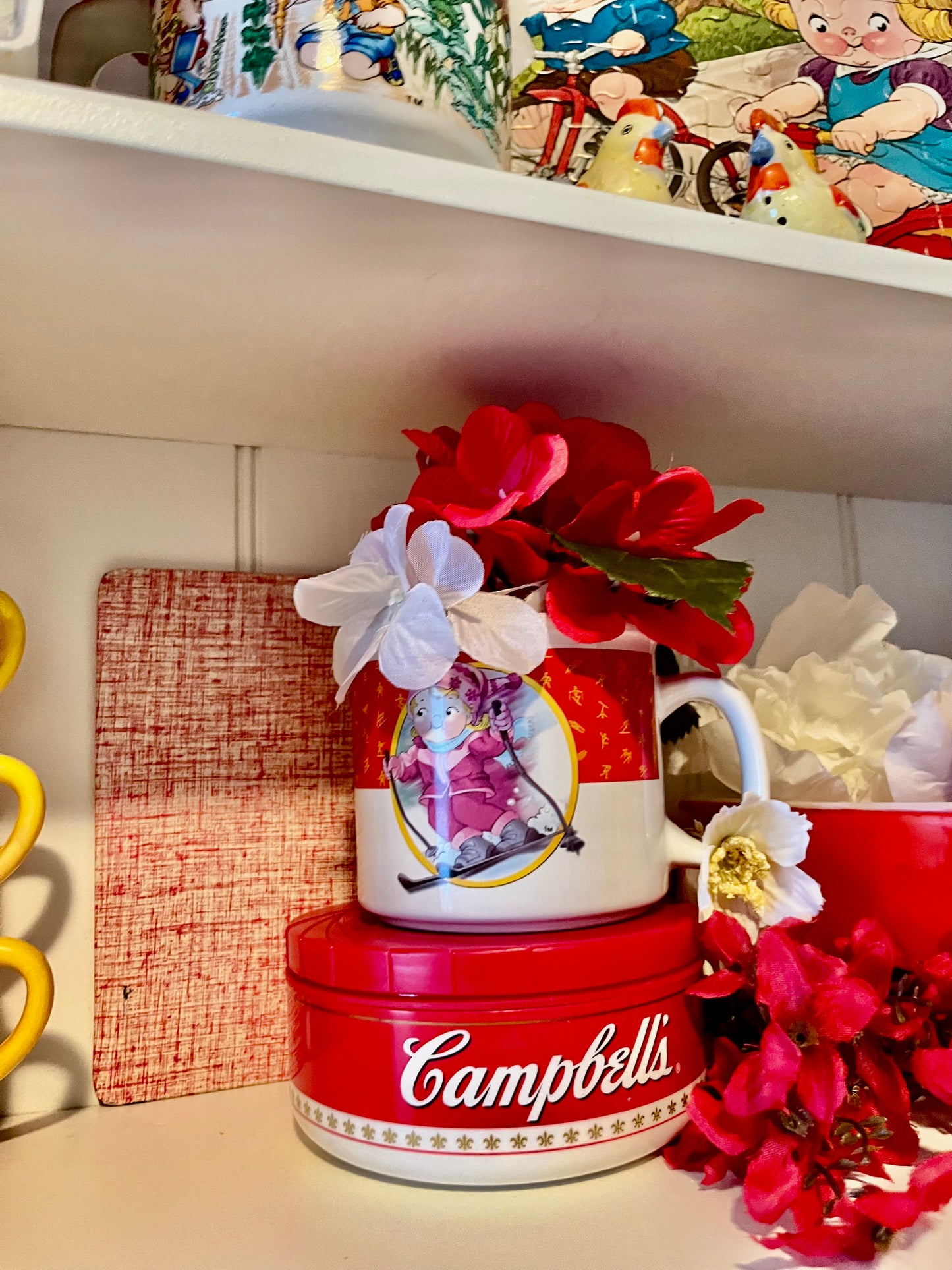 Vintage Style Campbell’s Kitchen Canister – Red Storage Container c.2000